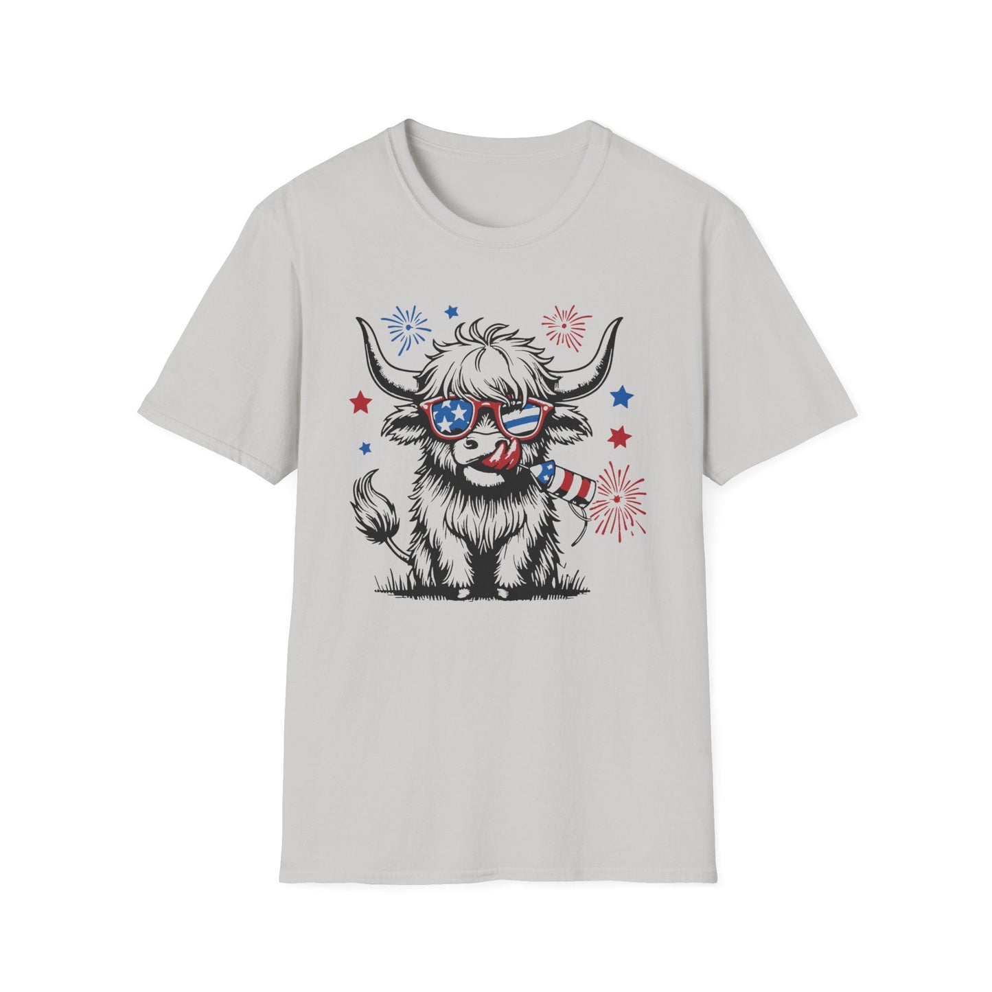 Highland Heifer Tee, 4th of July, Softstyle T - Shirt - SmorgeousByGina