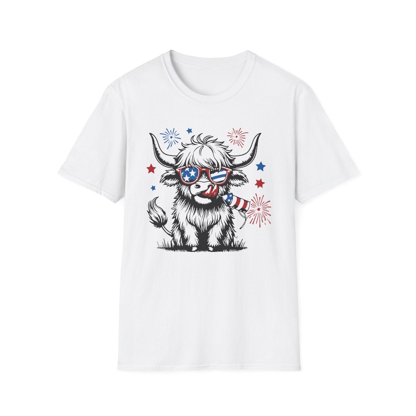 Highland Heifer Tee, 4th of July, Softstyle T - Shirt - SmorgeousByGina