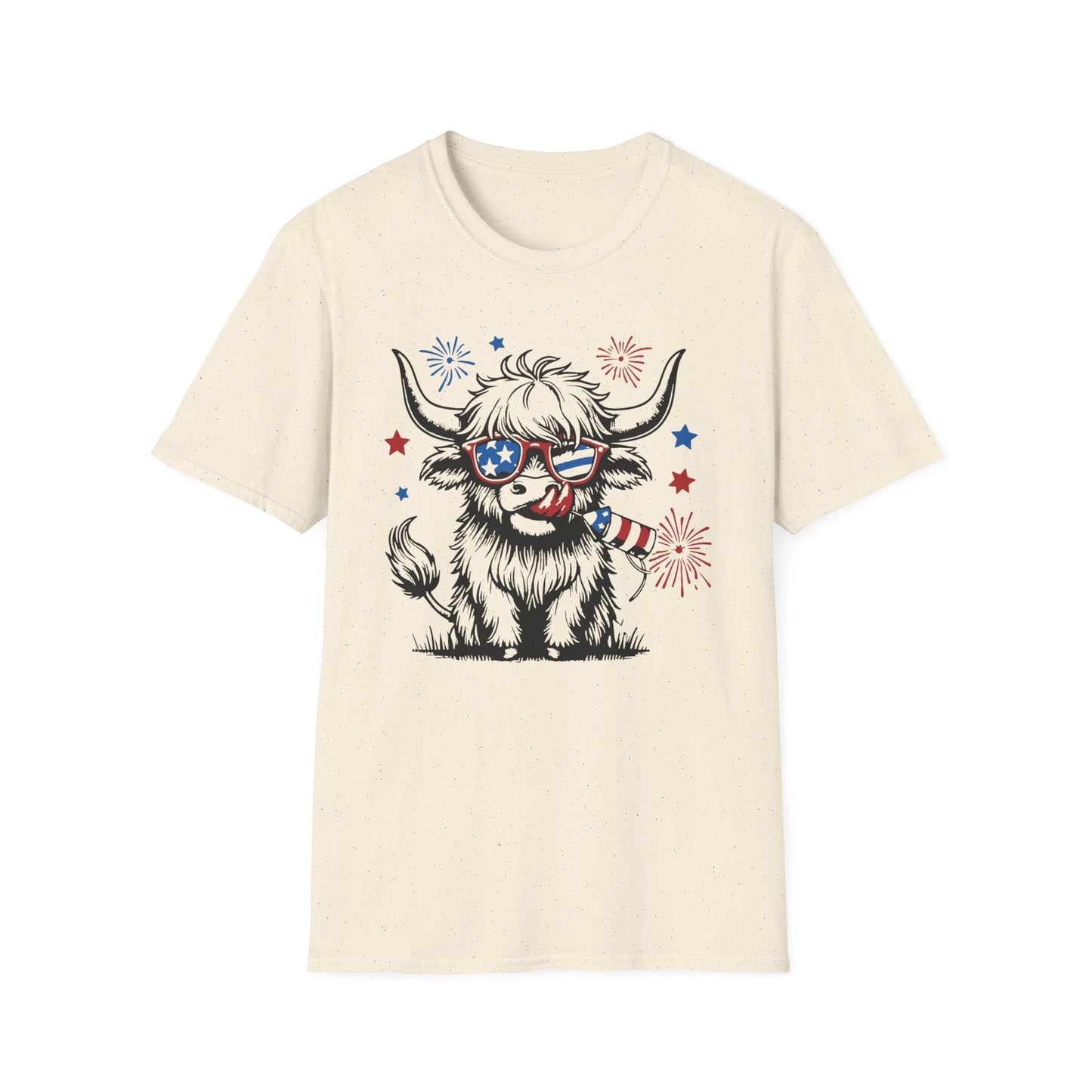 Highland Heifer Tee, 4th of July, Softstyle T - Shirt - SmorgeousByGina