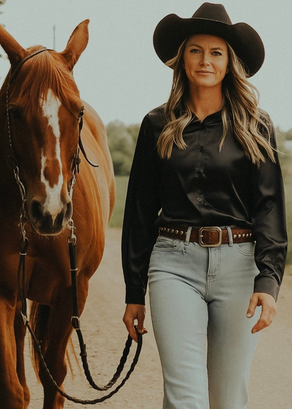 Black Satin Rodeo Shirt