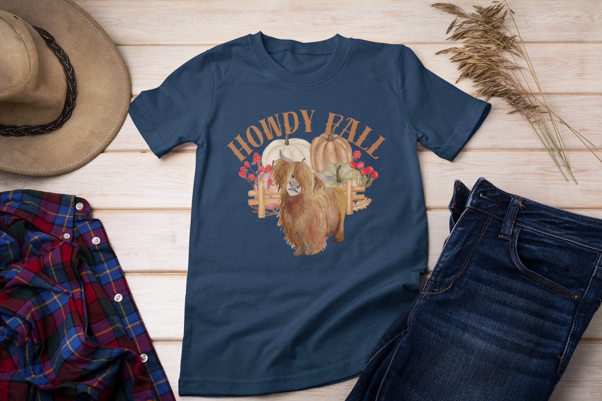 Howdy Fall Highland Cow T-Shirt - SmorgeousByGina