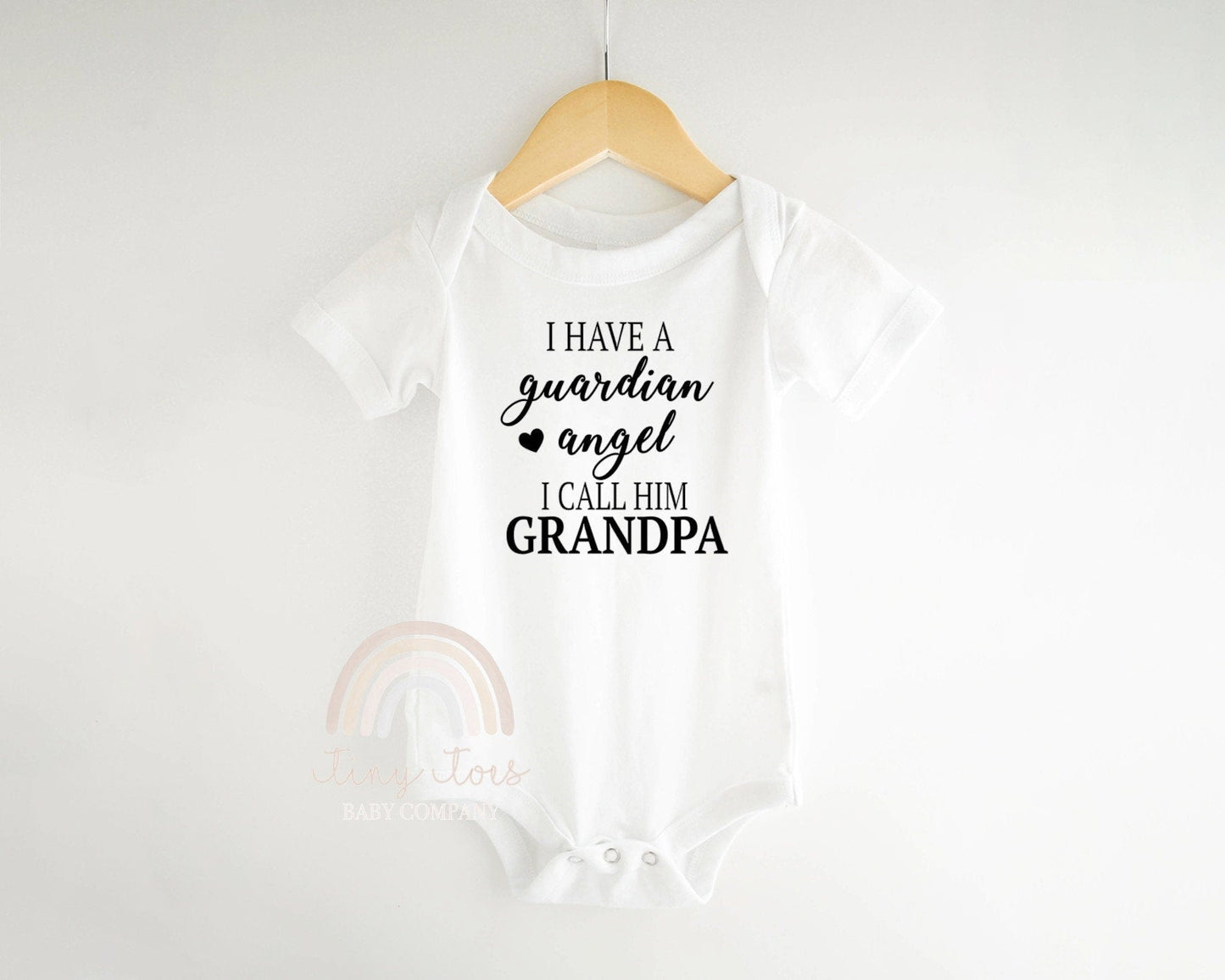 I Have a Guardian Angel I Call Him Grandpa Baby Bodysuit