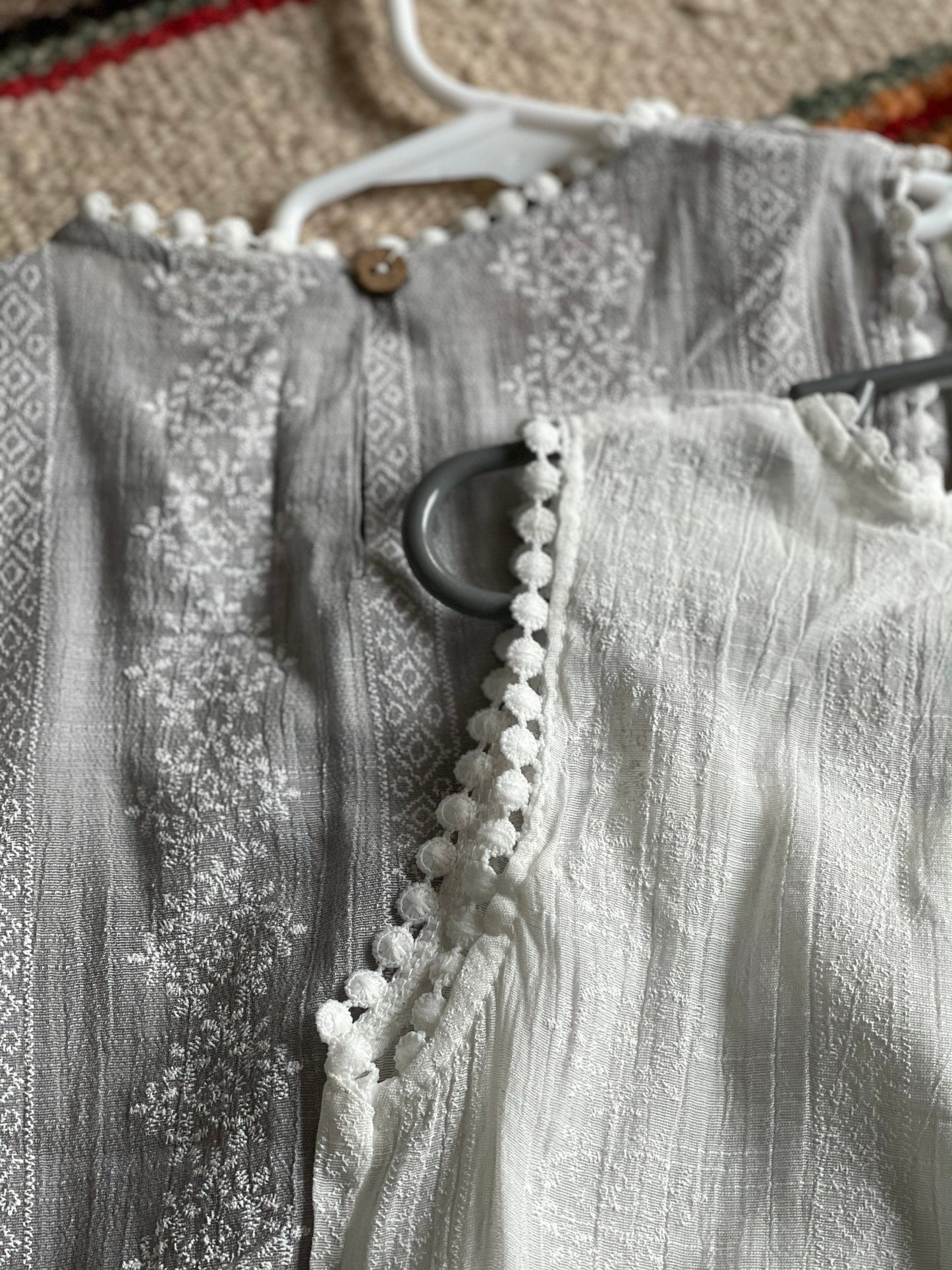 Embroidered Girls Tank Top: Light Cotton Boho Summer Shirt