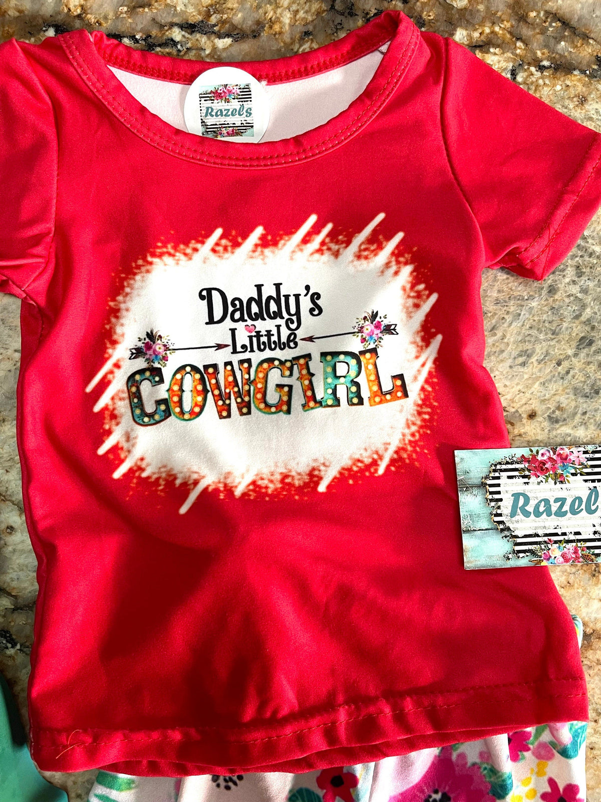 Daddy’s Little Cowgirl Bell Bottom Outfit for Girls | Western Floral Set