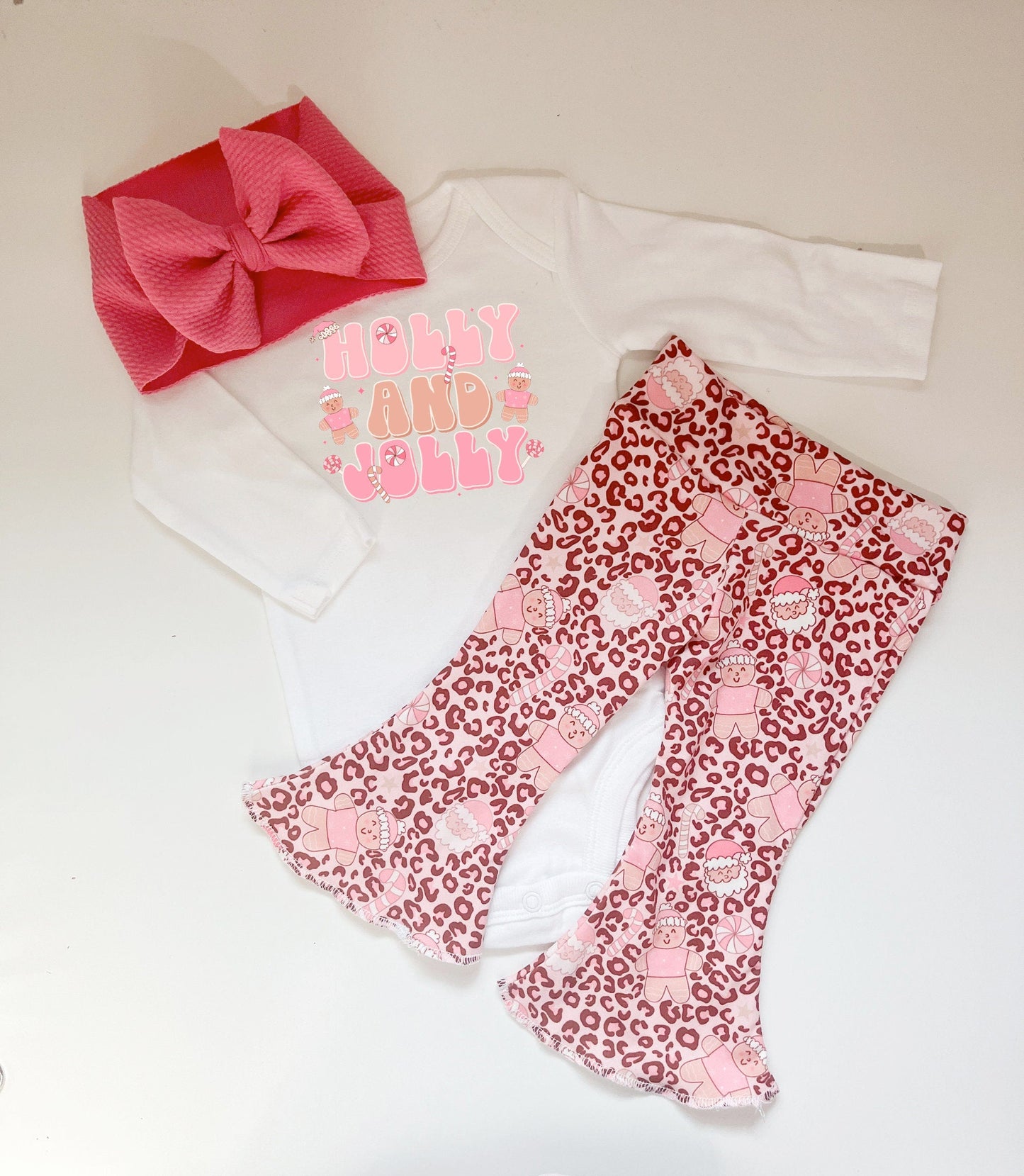 Pink Cheetah Gingerbread Bell Bottoms
