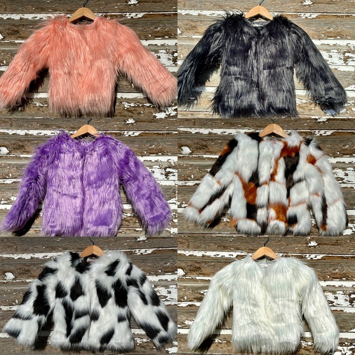 Girls Faux Fur Coat: Shaggy Dress Jacket, Black