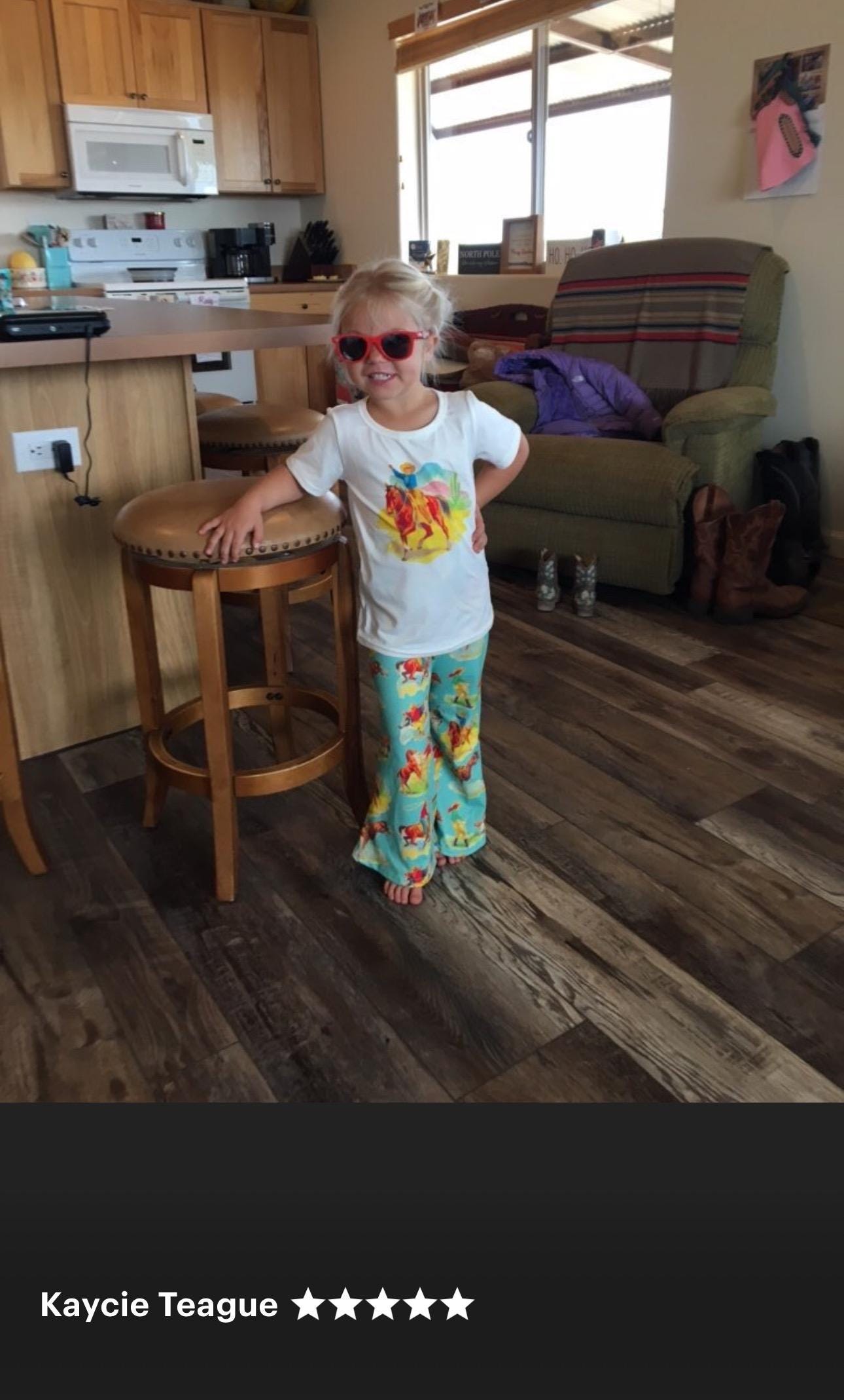 Toddler Girls' Cowgirl Outfit: Retro Western Shirt & Bell Bottoms