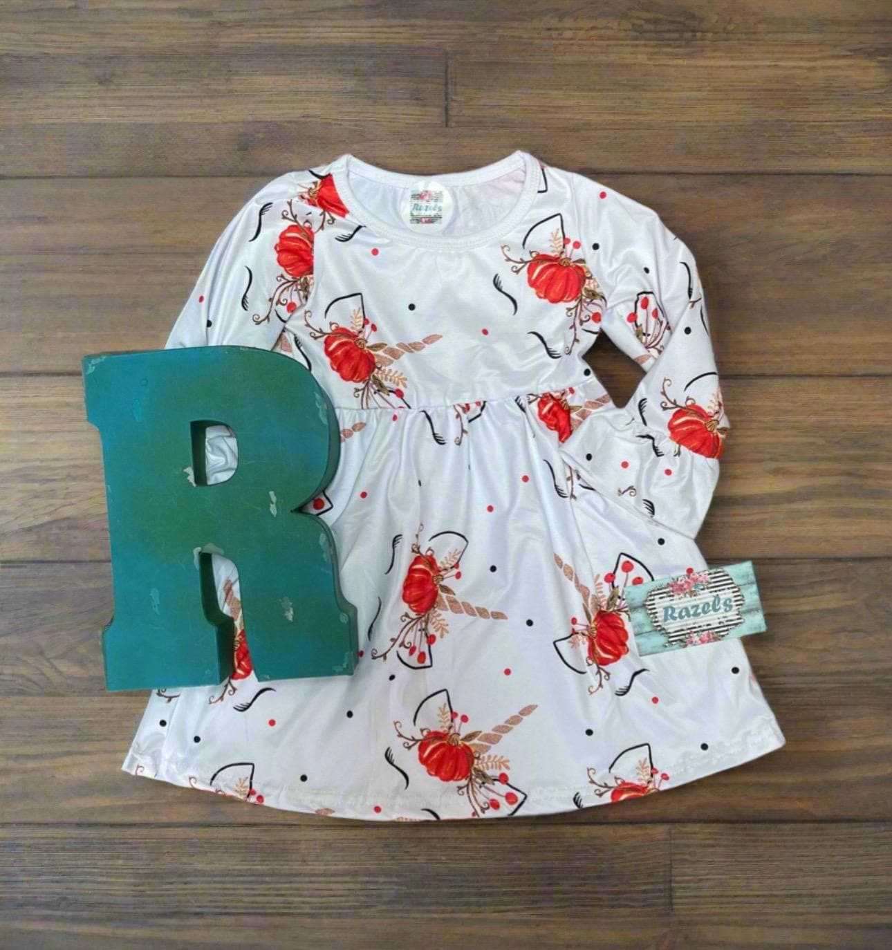 Fall Halloween Outfits: Unicorn Pumpkin Dress & Romper Set, Sibling Thanksgiving