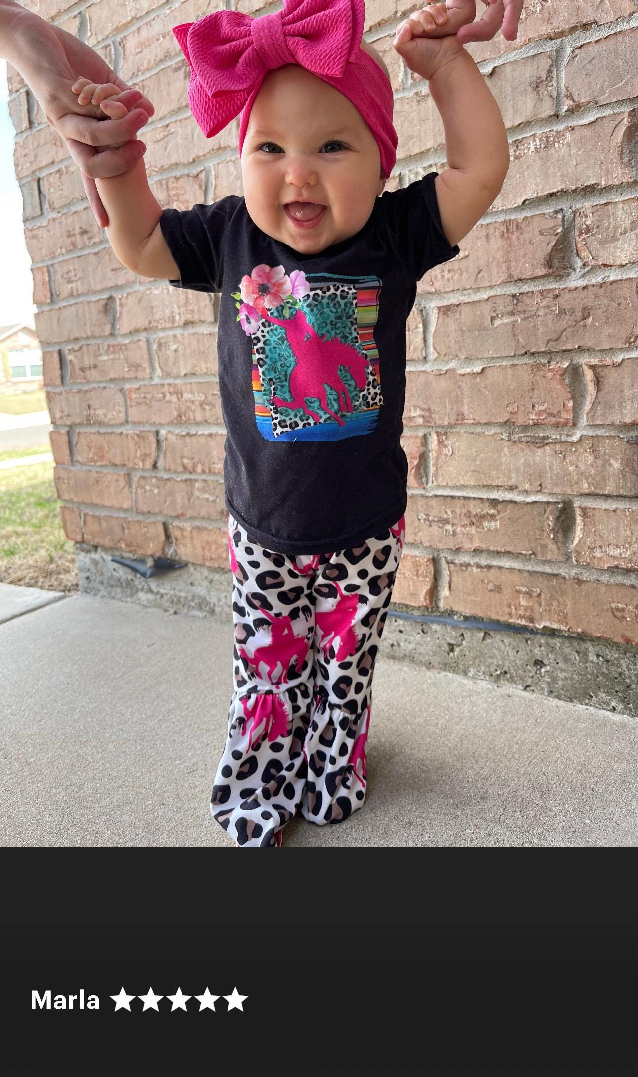 Cowgirl Bell Bottom Outfit: Pink Bronc Rider Set