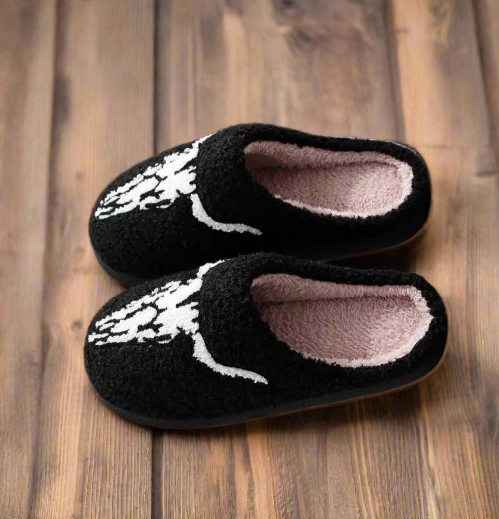 Longhorn Skull Slippers for Women, Western Slippers, Cowgirl House Shoes