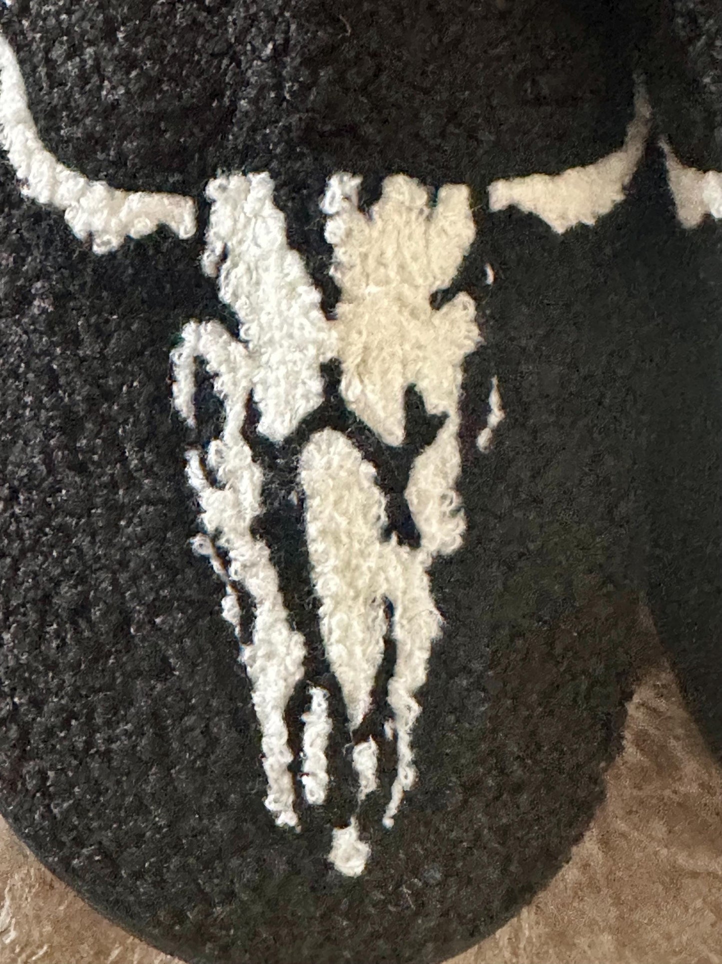 Longhorn Skull Slippers, Western Fall Halloween Shoes