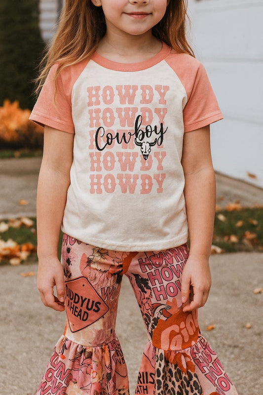 Girls' Howdy Cowboy Outfit - Western Bell Bottom Set