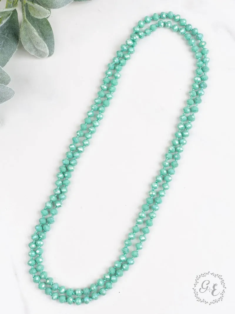 The Essential 60" Double Wrap Iridescent Beaded Necklace