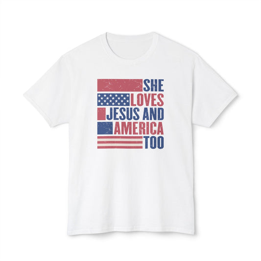 Jesus & America Tee, 4th of July, Independence Day, HD Cotton™ T-shirt - SmorgeousByGina