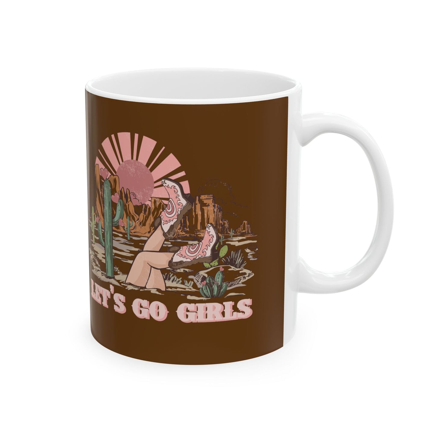 Let's Go Girls, Cowgirl Mug, Cowgirl Boho, Western Mug, Cowgirl Coffee Cup, Ceramic Mug, 11oz - SmorgeousByGina