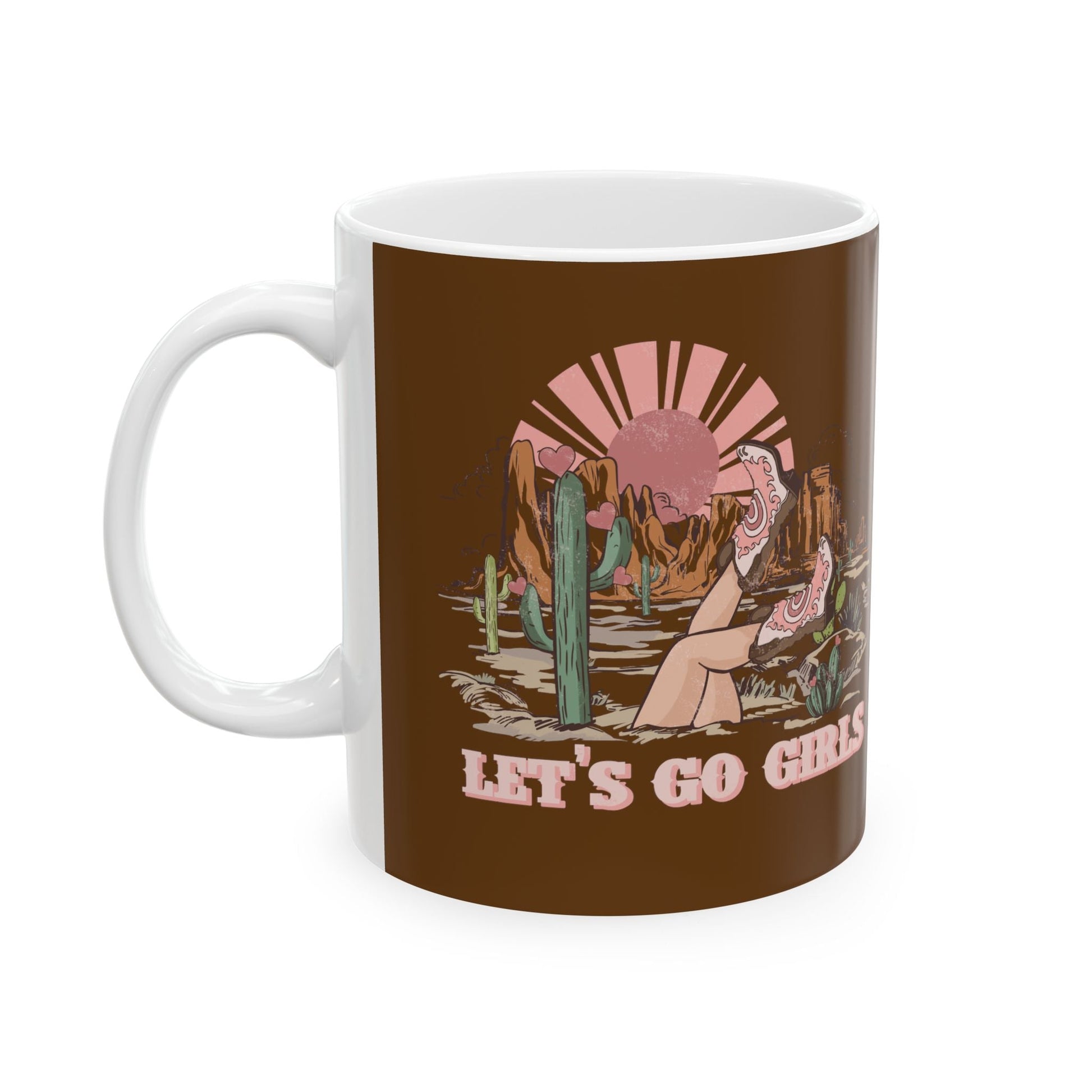 Let's Go Girls, Cowgirl Mug, Cowgirl Boho, Western Mug, Cowgirl Coffee Cup, Ceramic Mug, 11oz - SmorgeousByGina