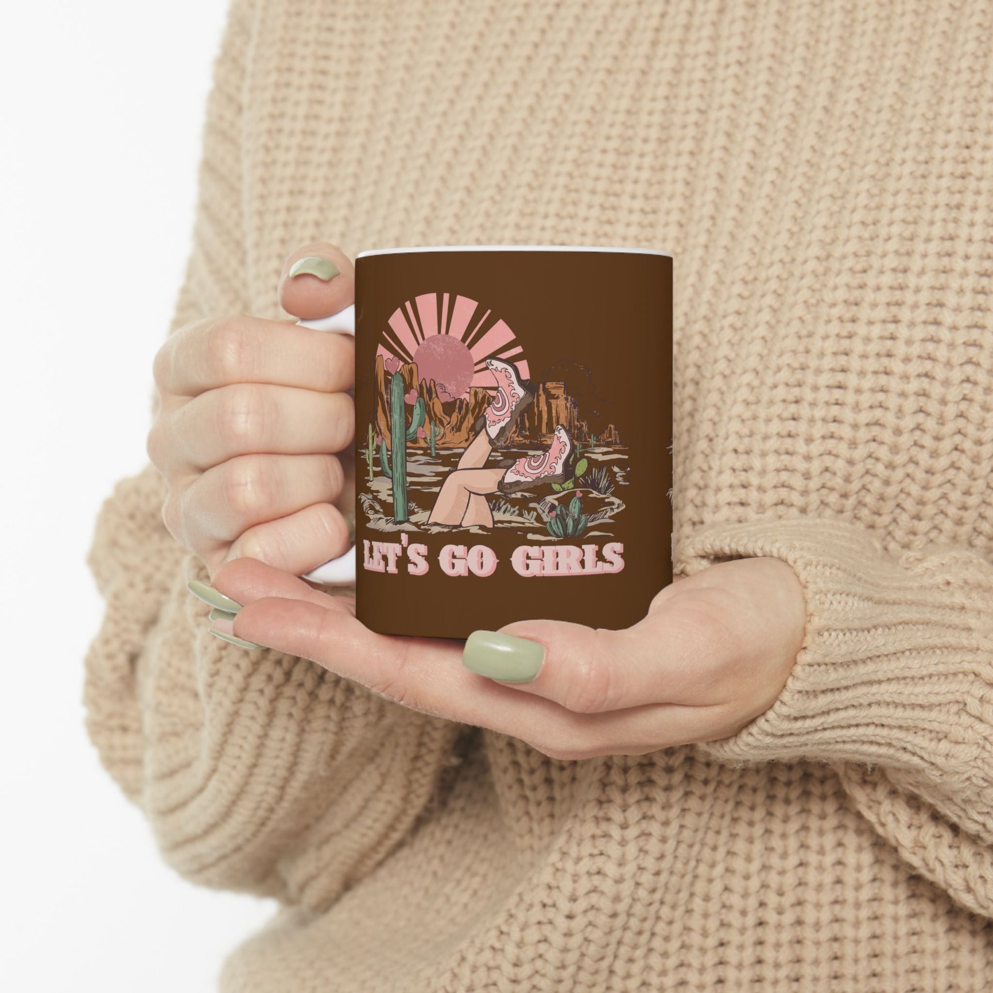 Let's Go Girls, Cowgirl Mug, Cowgirl Boho, Western Mug, Cowgirl Coffee Cup, Ceramic Mug, 11oz - SmorgeousByGina