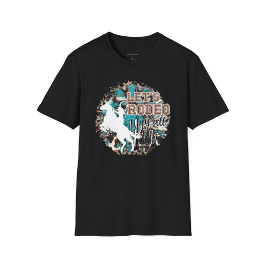 Lets Rodeo Tee, Rodeo T-Shirt, Rodeo Shirt, Support Rodeo, Softstyle T-Shirt, Rodeo Tee - SmorgeousByGina