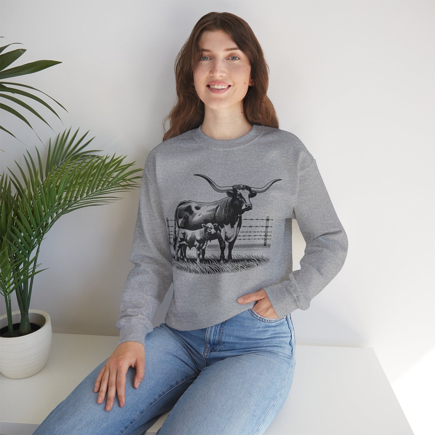Longhorn Cow and Calf Sweatshirt - SmorgeousByGina