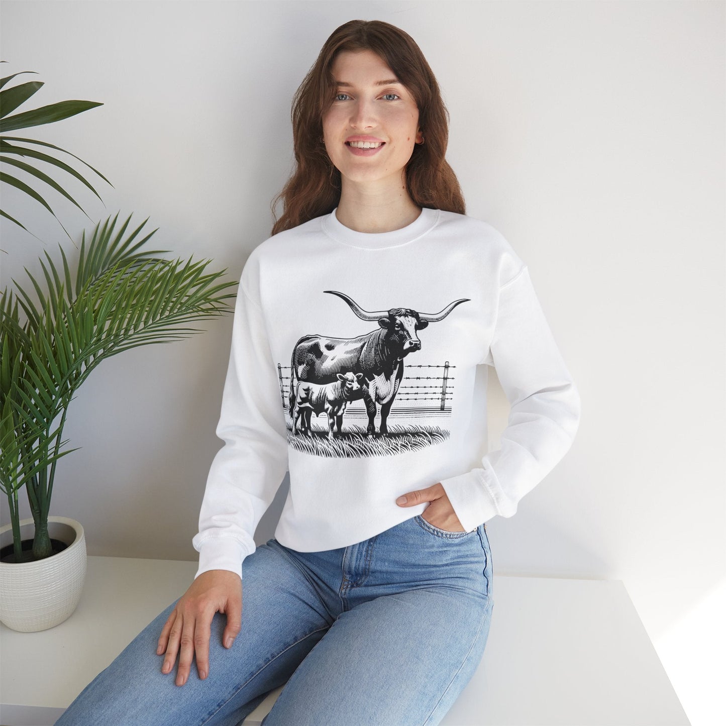 Longhorn Cow and Calf Sweatshirt - SmorgeousByGina