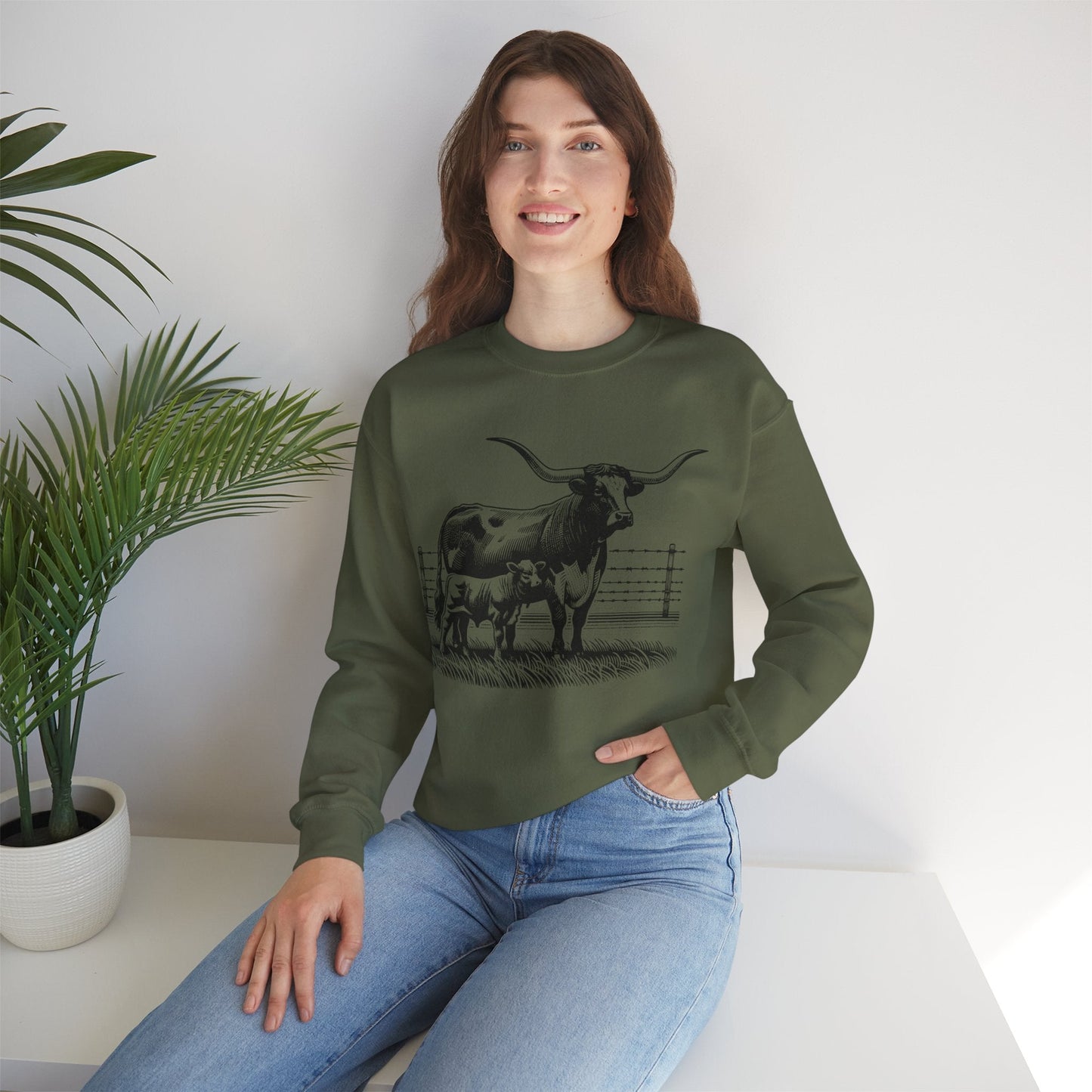 Longhorn Cow and Calf Sweatshirt - SmorgeousByGina