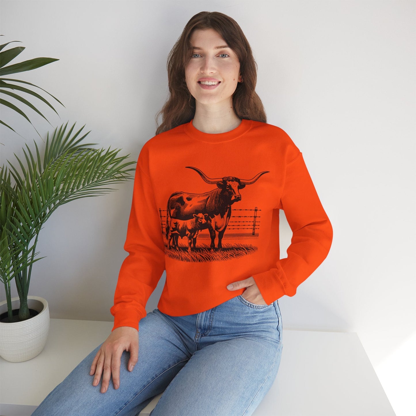 Longhorn Cow and Calf Sweatshirt - SmorgeousByGina