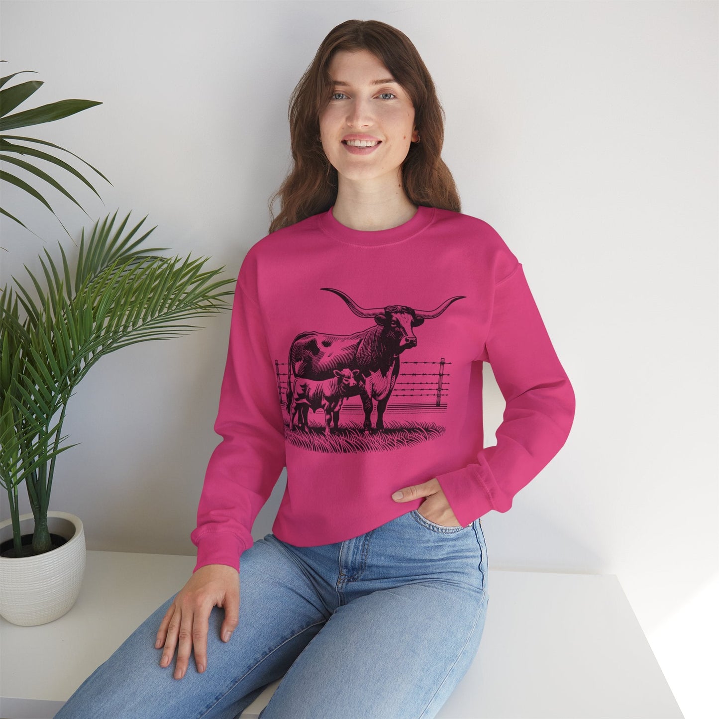 Longhorn Cow and Calf Sweatshirt - SmorgeousByGina