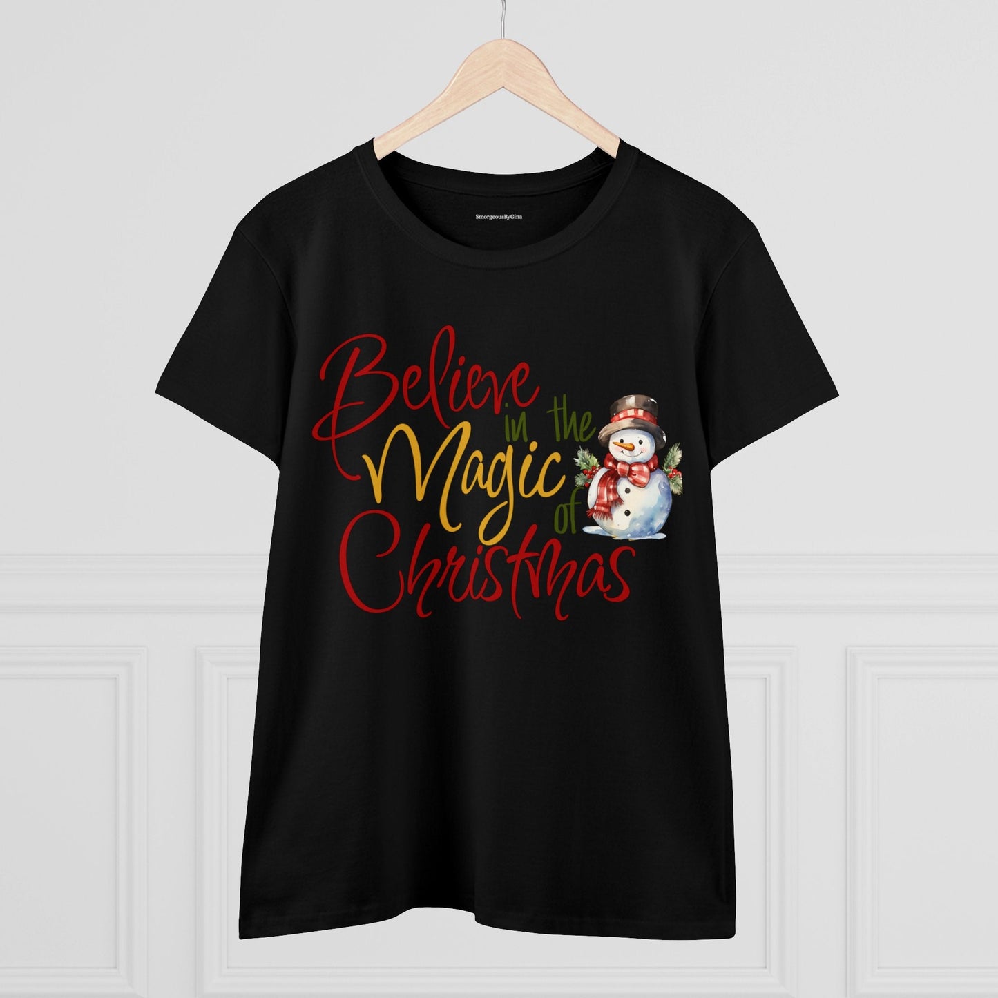 Magic of Christmas Women's Midweight Cotton Tee - SmorgeousByGina