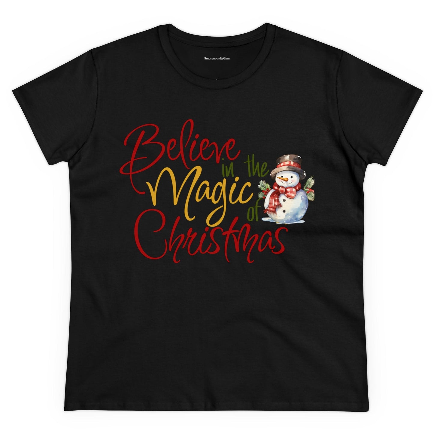 Magic of Christmas Women's Midweight Cotton Tee - SmorgeousByGina