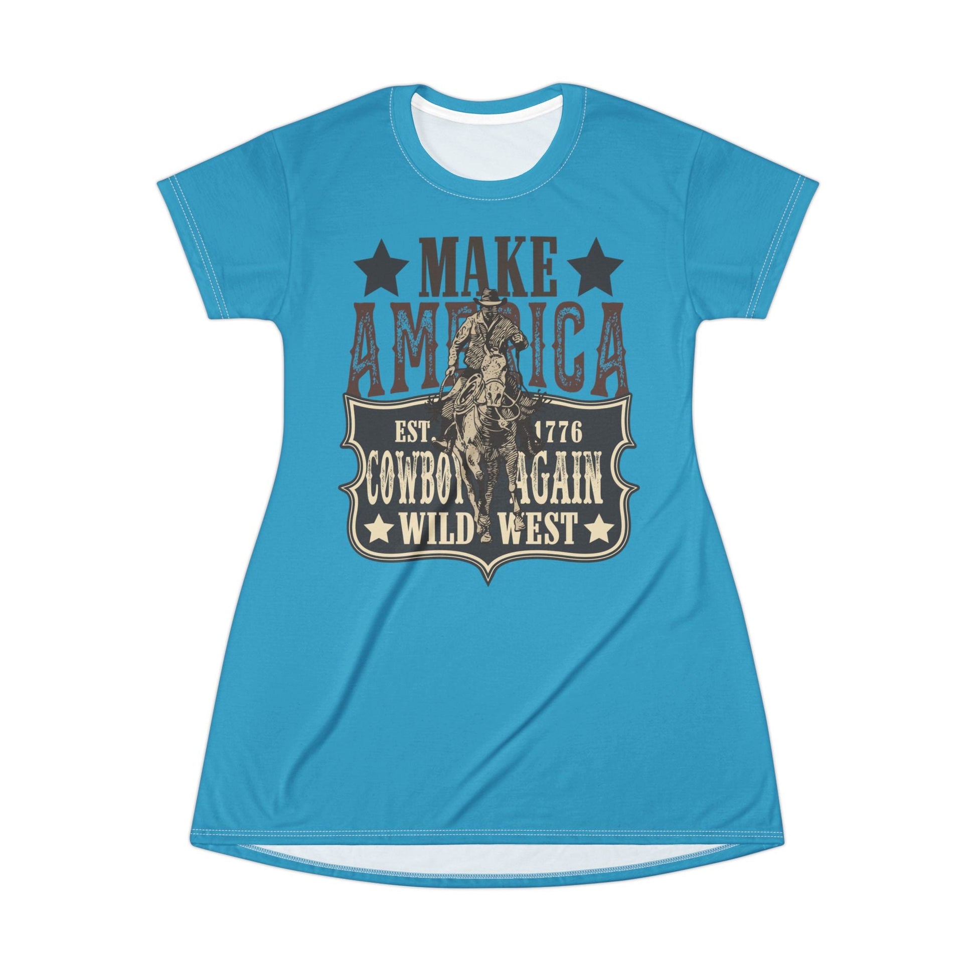 Make America Wild West T - Shirt Dress (AOP) - SmorgeousByGina