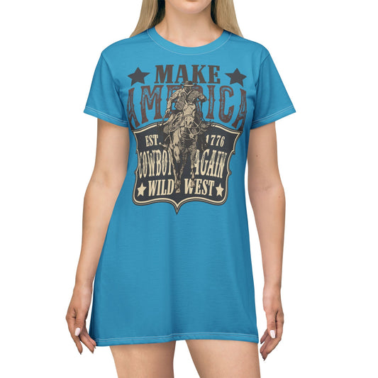 Make America Wild West T - Shirt Dress (AOP) - SmorgeousByGina
