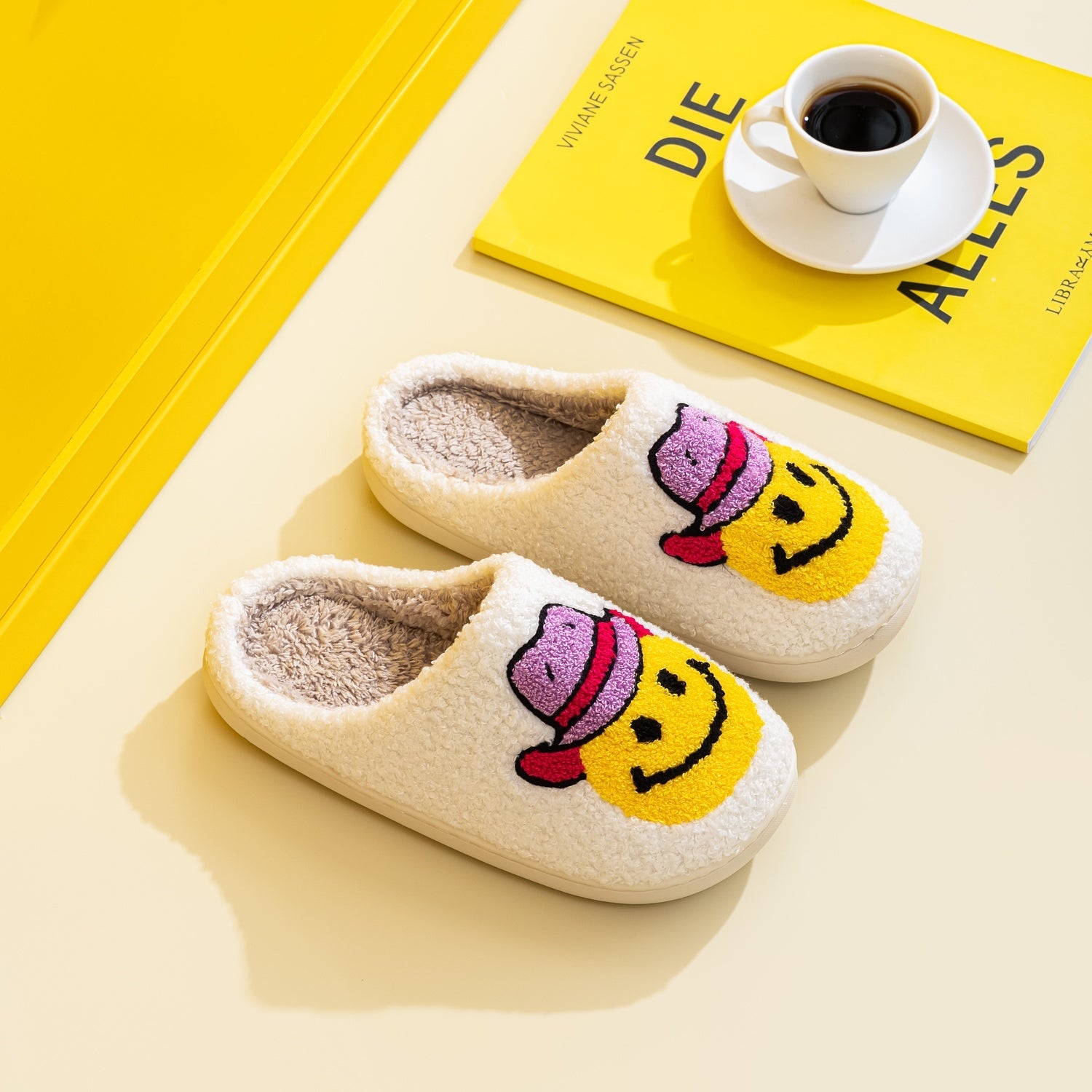 Melody Smiley Face Slippers - SmorgeousByGina