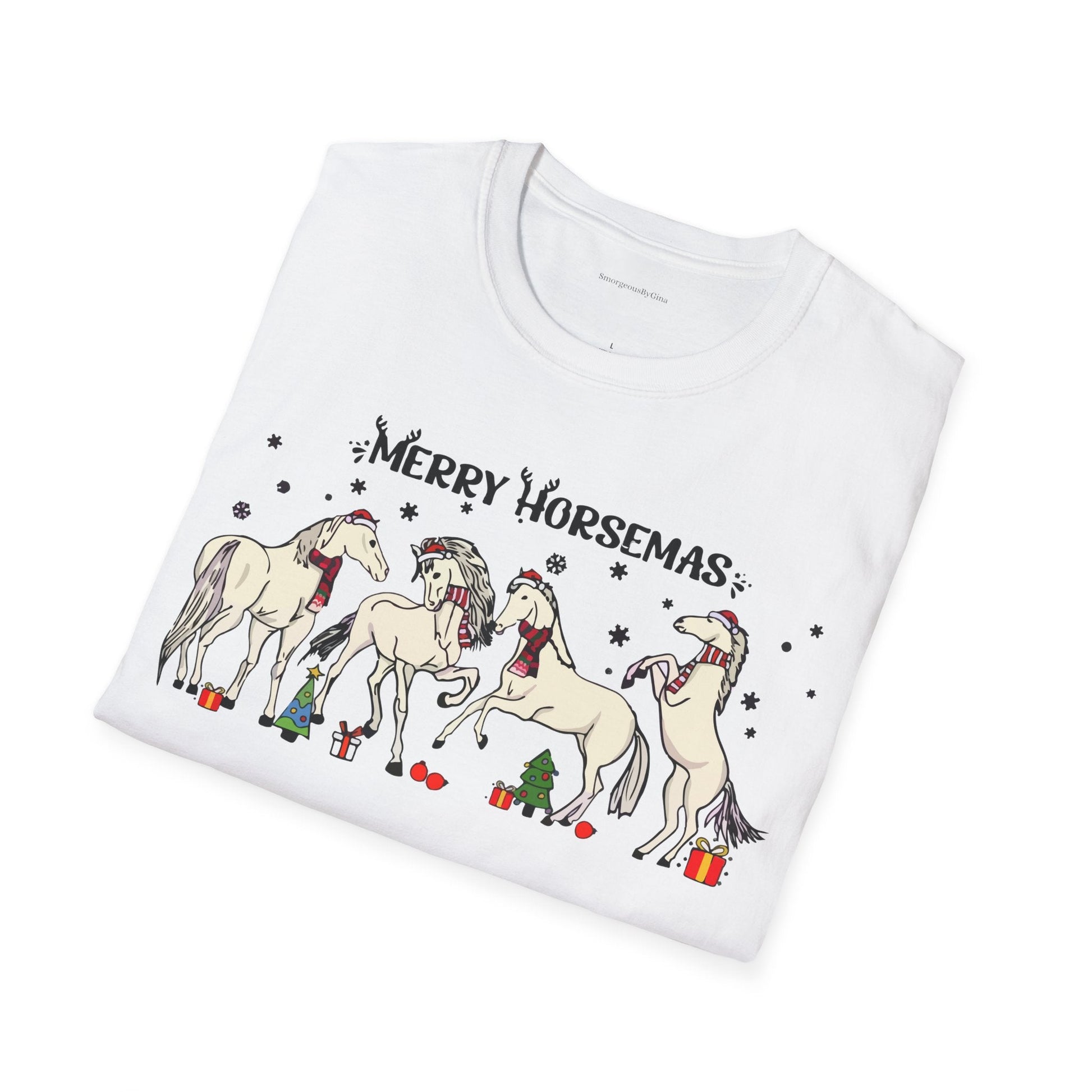 Merry Horsemas, Christmas Shirt, Softstyle T-Shirt - SmorgeousByGina
