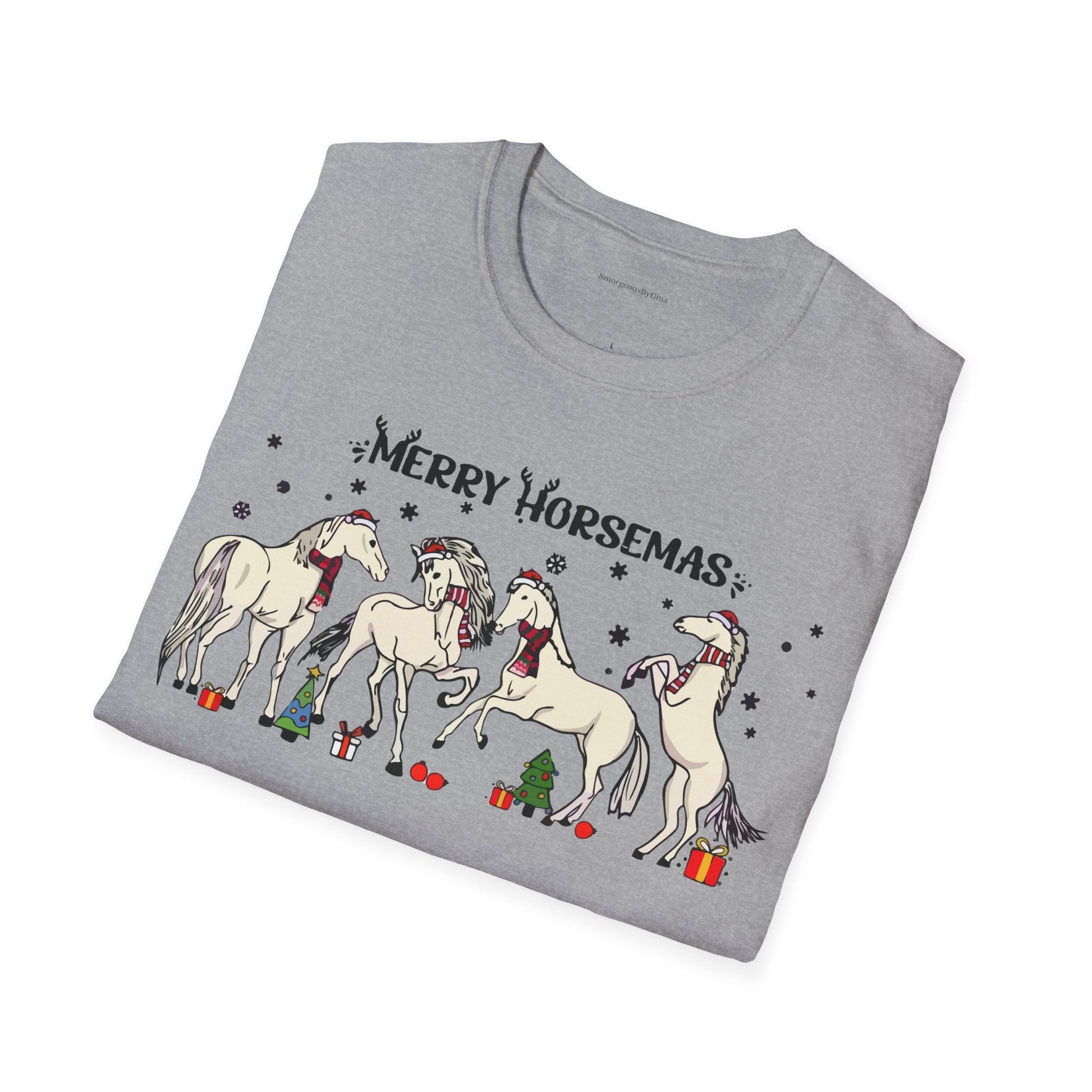 Merry Horsemas, Christmas Shirt, Softstyle T-Shirt - SmorgeousByGina