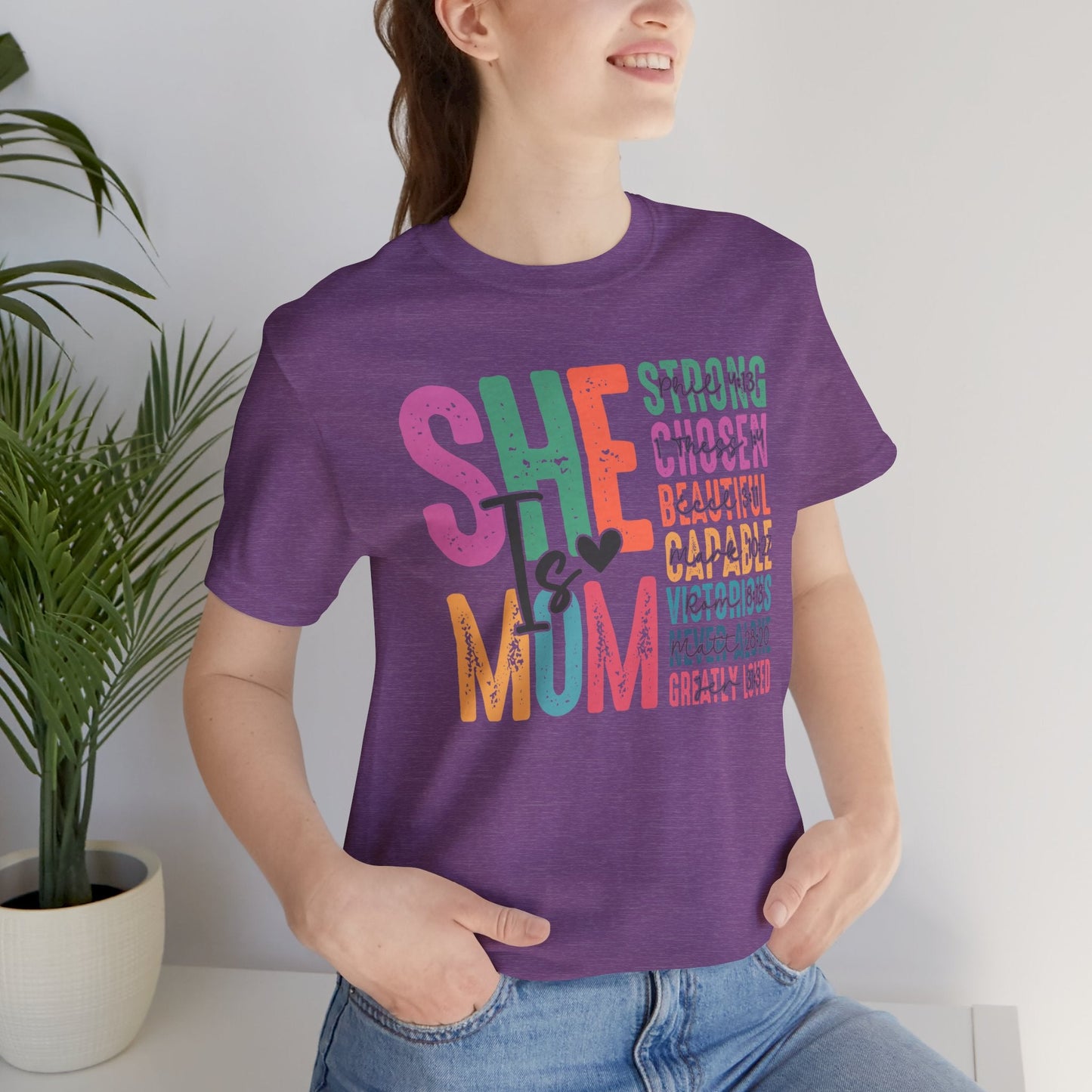 Mom Tee, She Is Mom, Mothers Day, Mom Shirt, Love Mom, Jersey Short Sleeve Tee - SmorgeousByGina