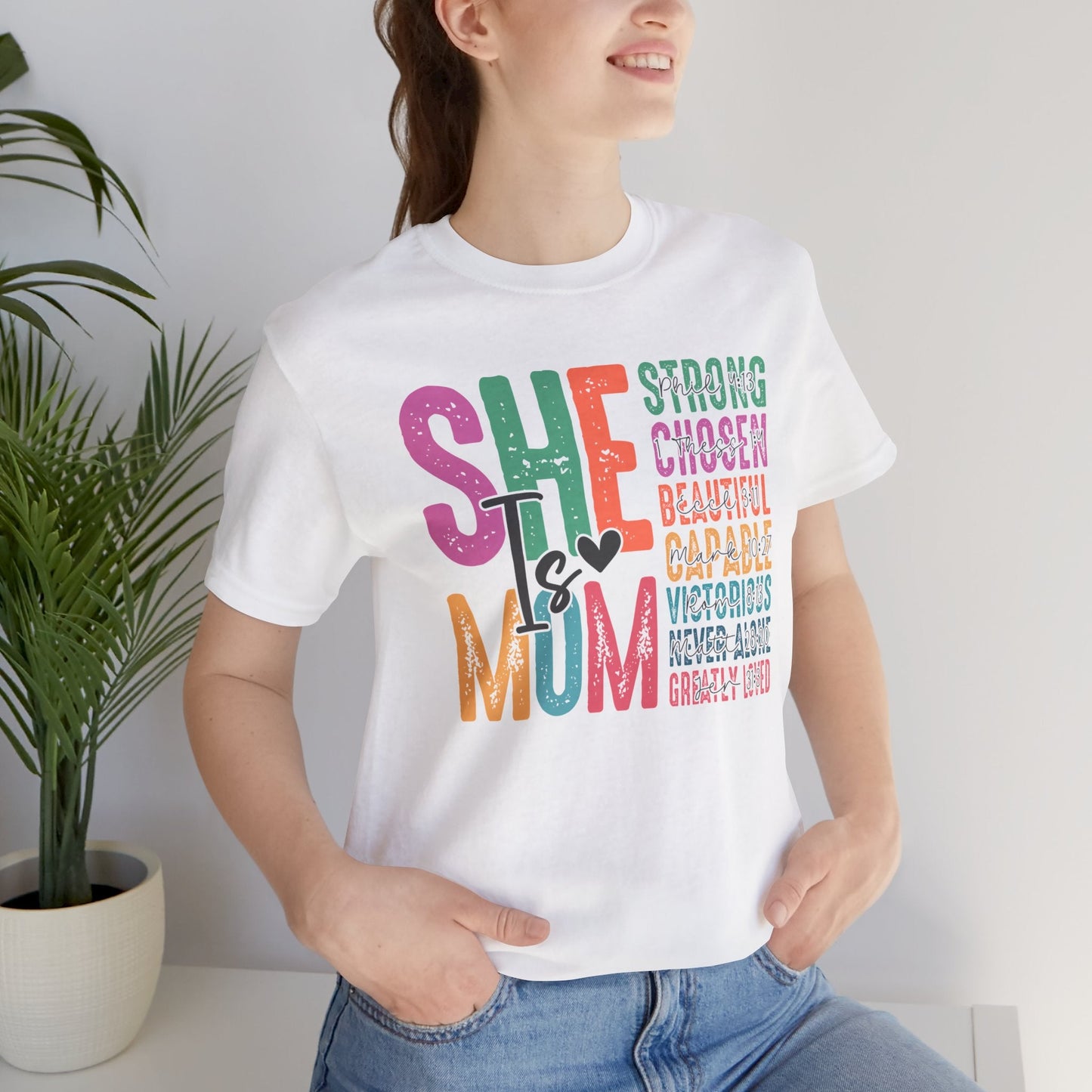 Mom Tee, She Is Mom, Mothers Day, Mom Shirt, Love Mom, Jersey Short Sleeve Tee - SmorgeousByGina