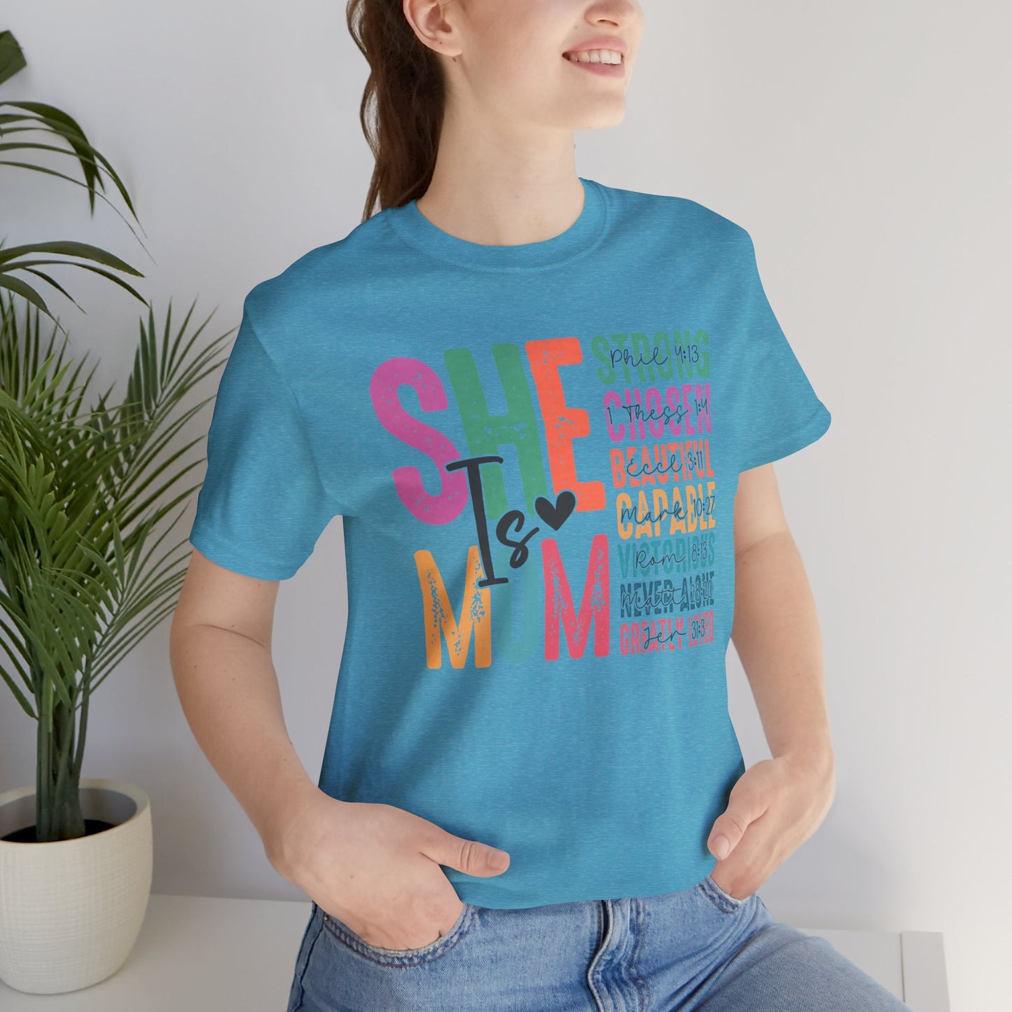 Mom Tee, She Is Mom, Mothers Day, Mom Shirt, Love Mom, Jersey Short Sleeve Tee - SmorgeousByGina