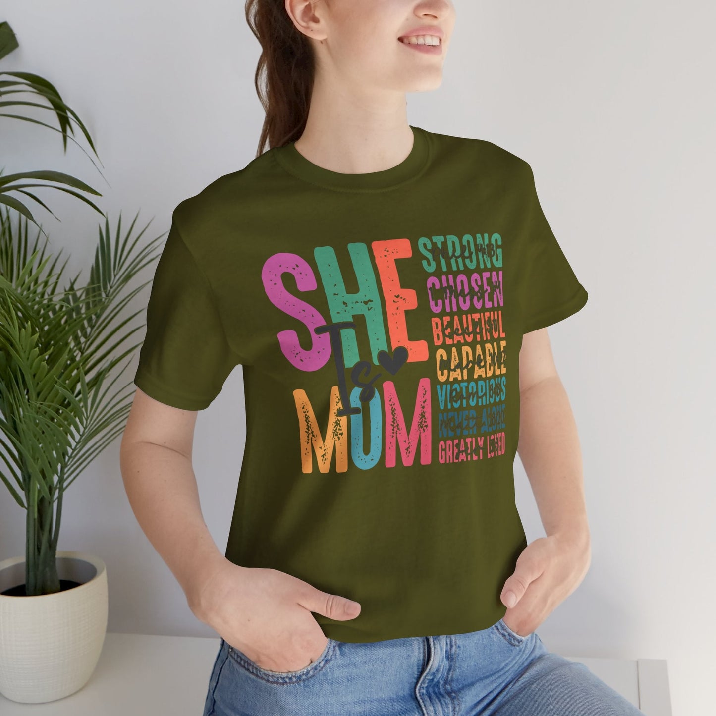 Mom Tee, She Is Mom, Mothers Day, Mom Shirt, Love Mom, Jersey Short Sleeve Tee - SmorgeousByGina
