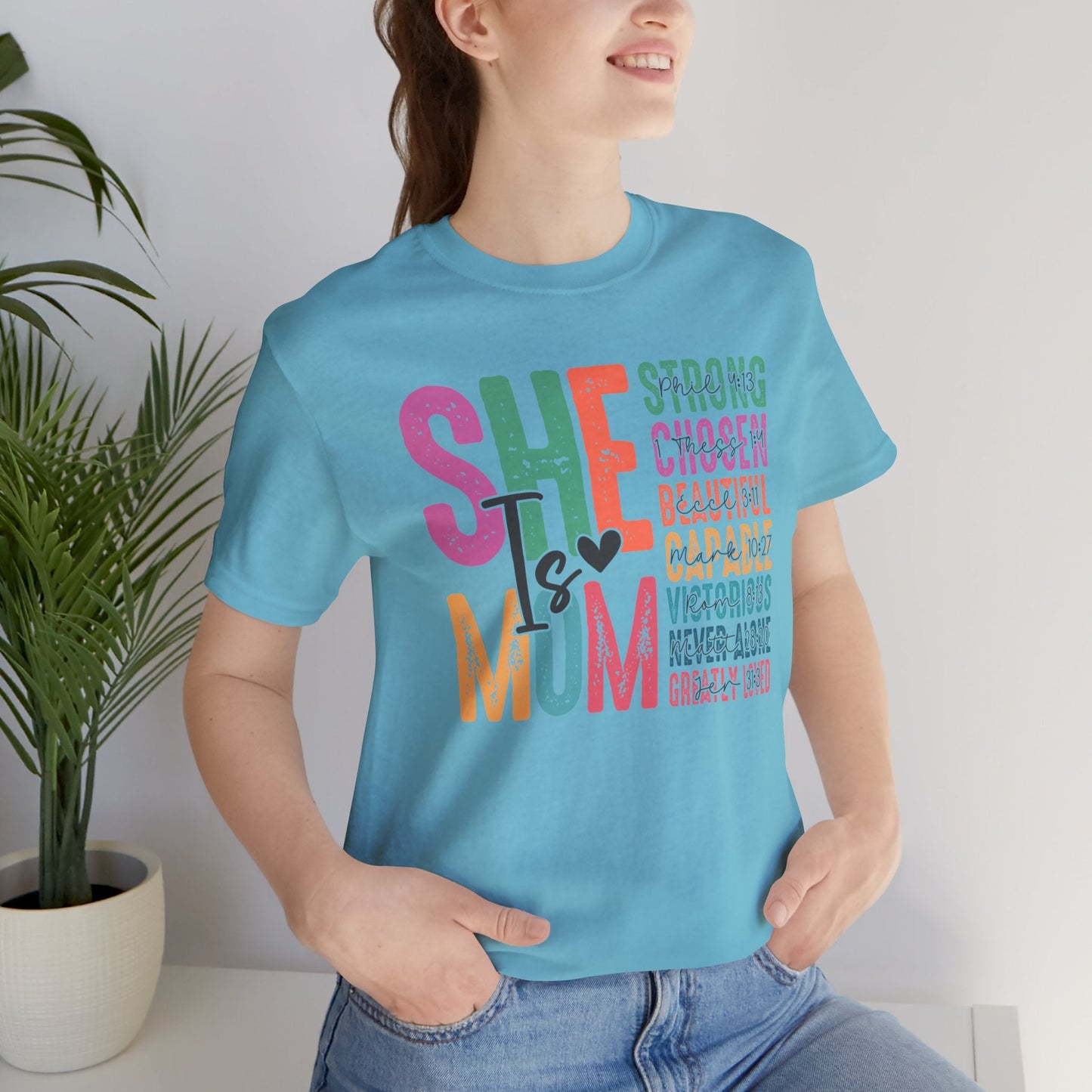 Mom Tee, She Is Mom, Mothers Day, Mom Shirt, Love Mom, Jersey Short Sleeve Tee - SmorgeousByGina