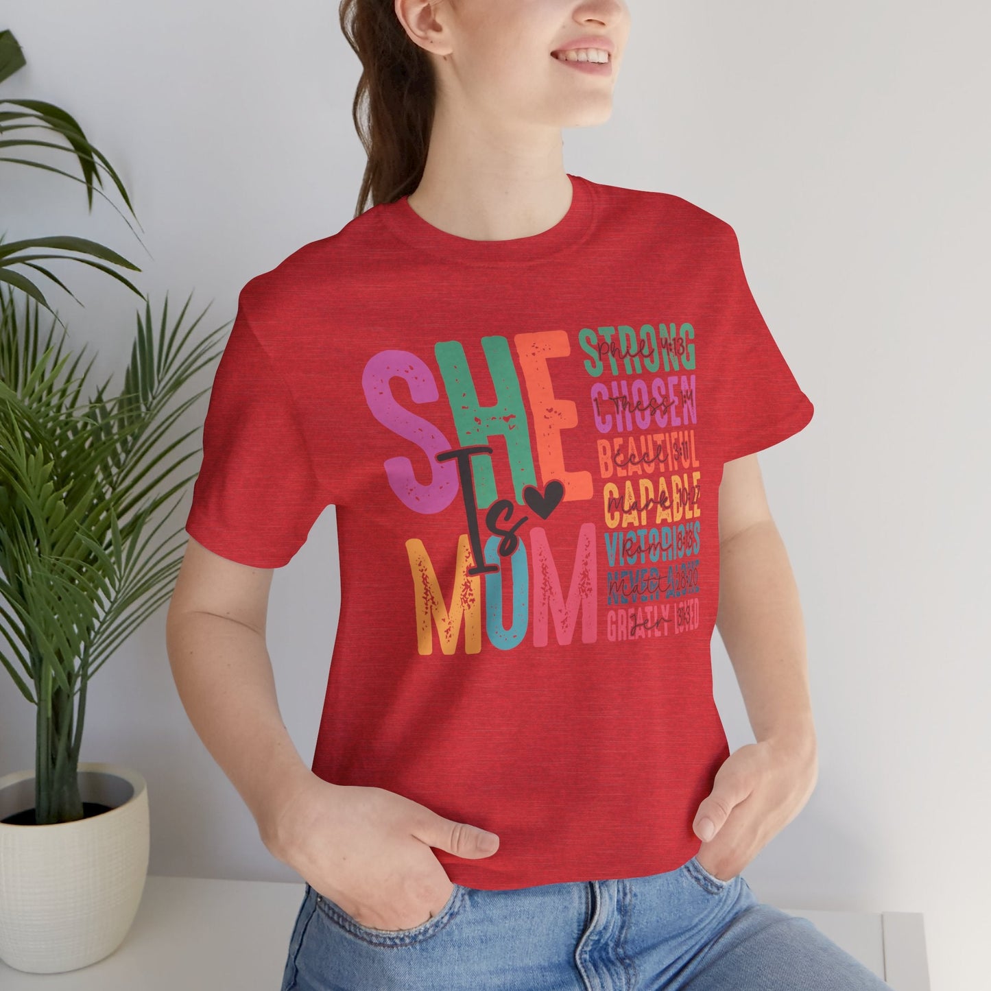 Mom Tee, She Is Mom, Mothers Day, Mom Shirt, Love Mom, Jersey Short Sleeve Tee - SmorgeousByGina