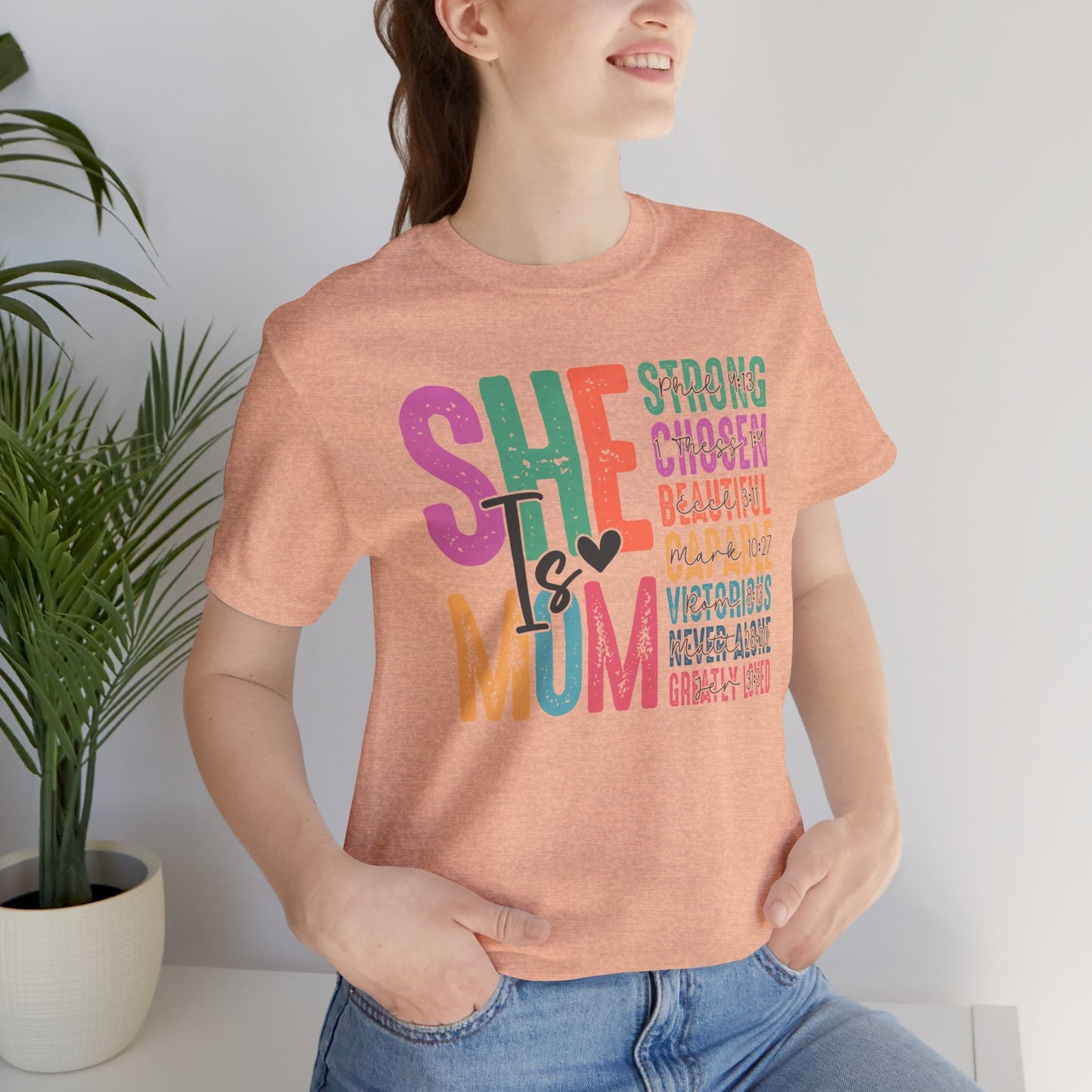 Mom Tee, She Is Mom, Mothers Day, Mom Shirt, Love Mom, Jersey Short Sleeve Tee - SmorgeousByGina