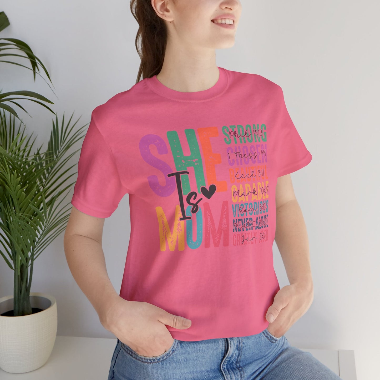 Mom Tee, She Is Mom, Mothers Day, Mom Shirt, Love Mom, Jersey Short Sleeve Tee - SmorgeousByGina