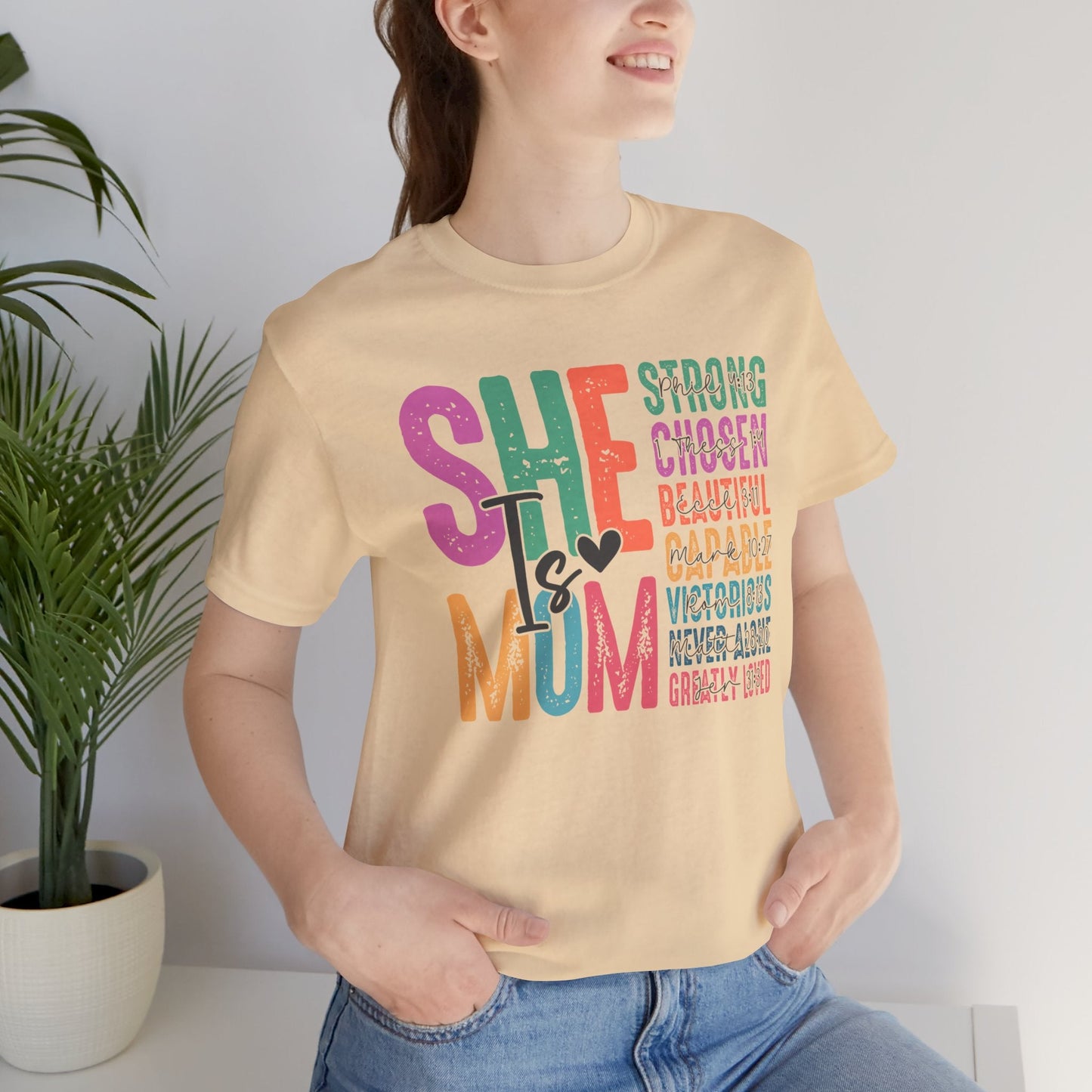 Mom Tee, She Is Mom, Mothers Day, Mom Shirt, Love Mom, Jersey Short Sleeve Tee - SmorgeousByGina