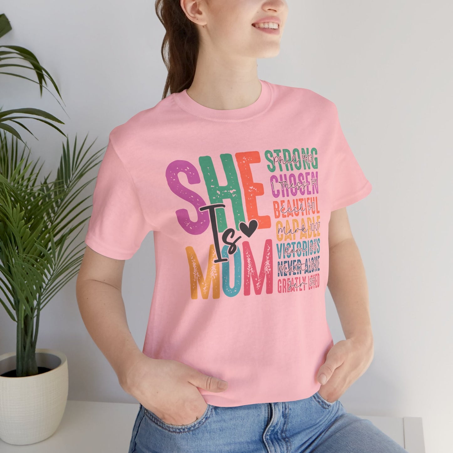 Mom Tee, She Is Mom, Mothers Day, Mom Shirt, Love Mom, Jersey Short Sleeve Tee - SmorgeousByGina