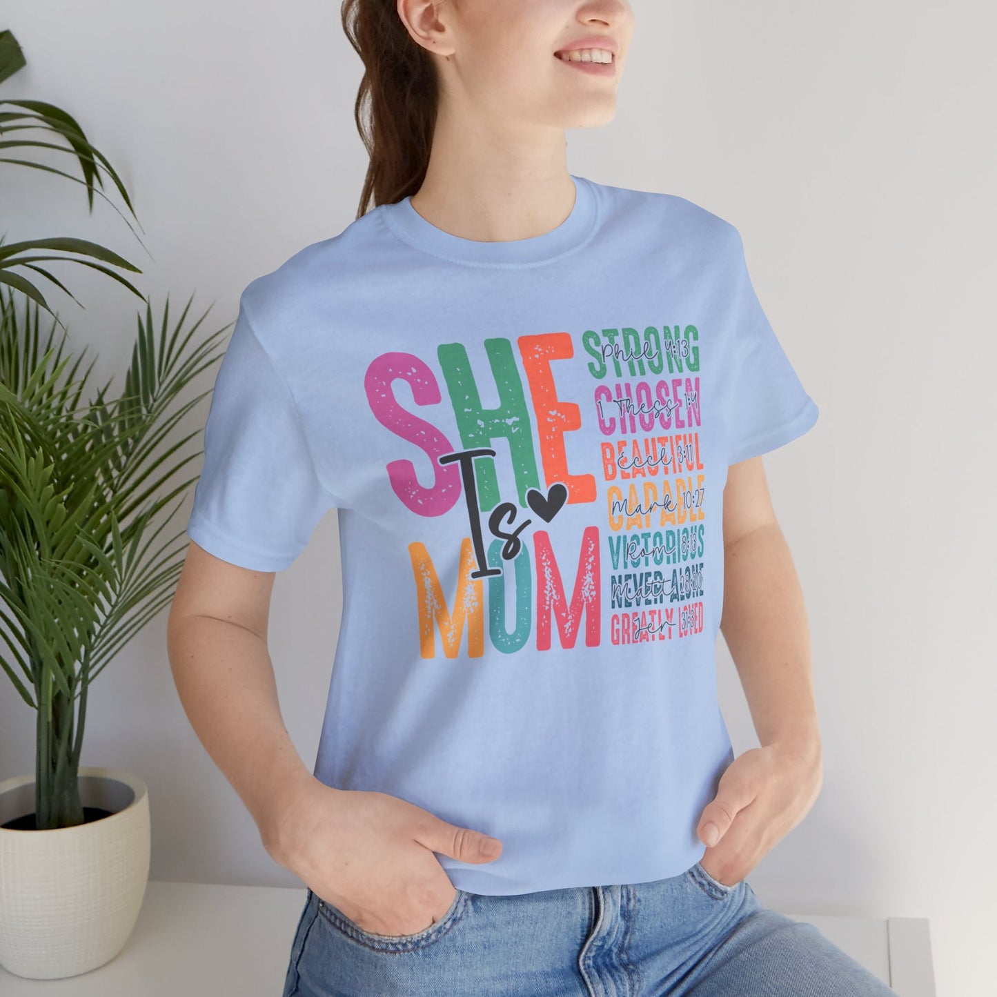 Mom Tee, She Is Mom, Mothers Day, Mom Shirt, Love Mom, Jersey Short Sleeve Tee - SmorgeousByGina