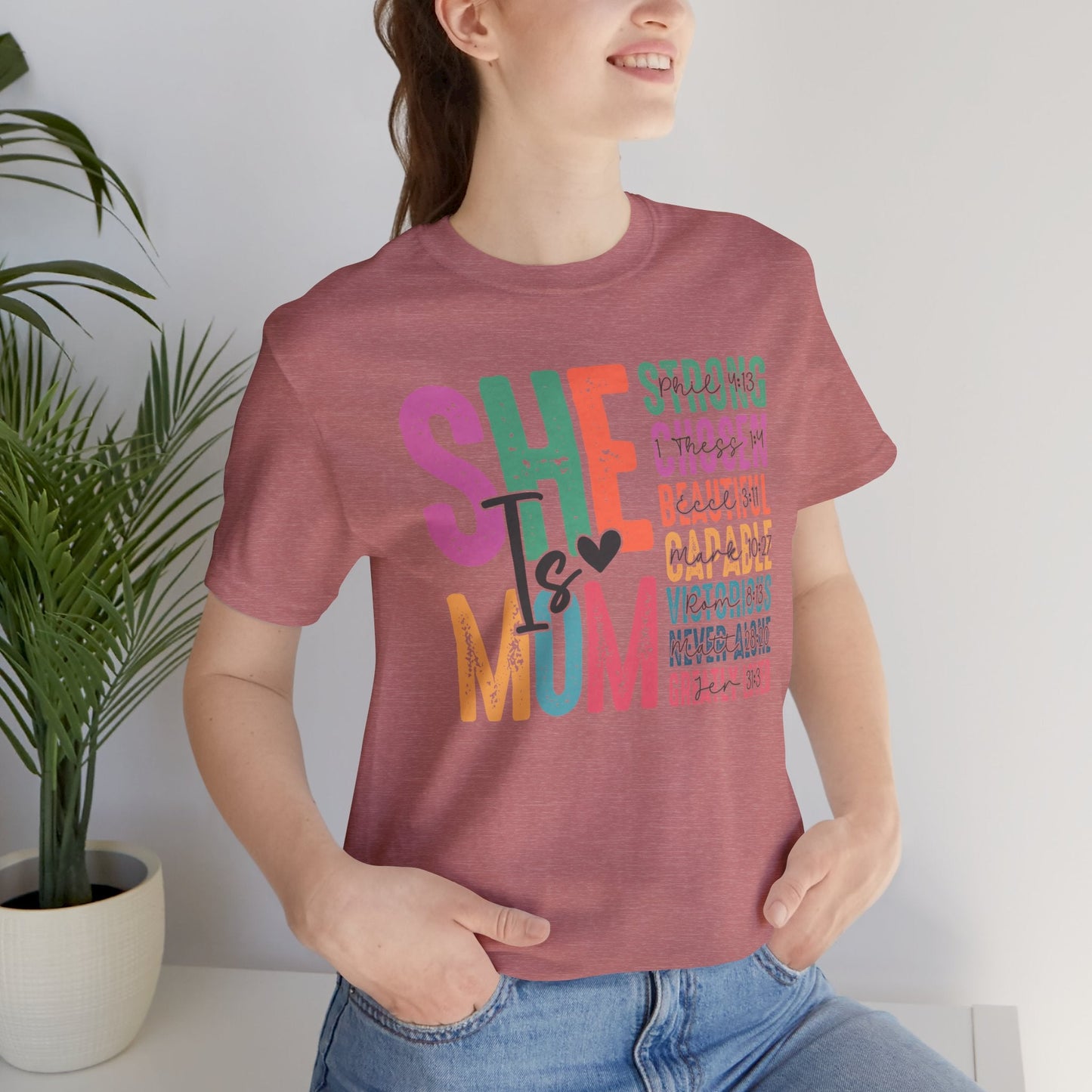 Mom Tee, She Is Mom, Mothers Day, Mom Shirt, Love Mom, Jersey Short Sleeve Tee - SmorgeousByGina