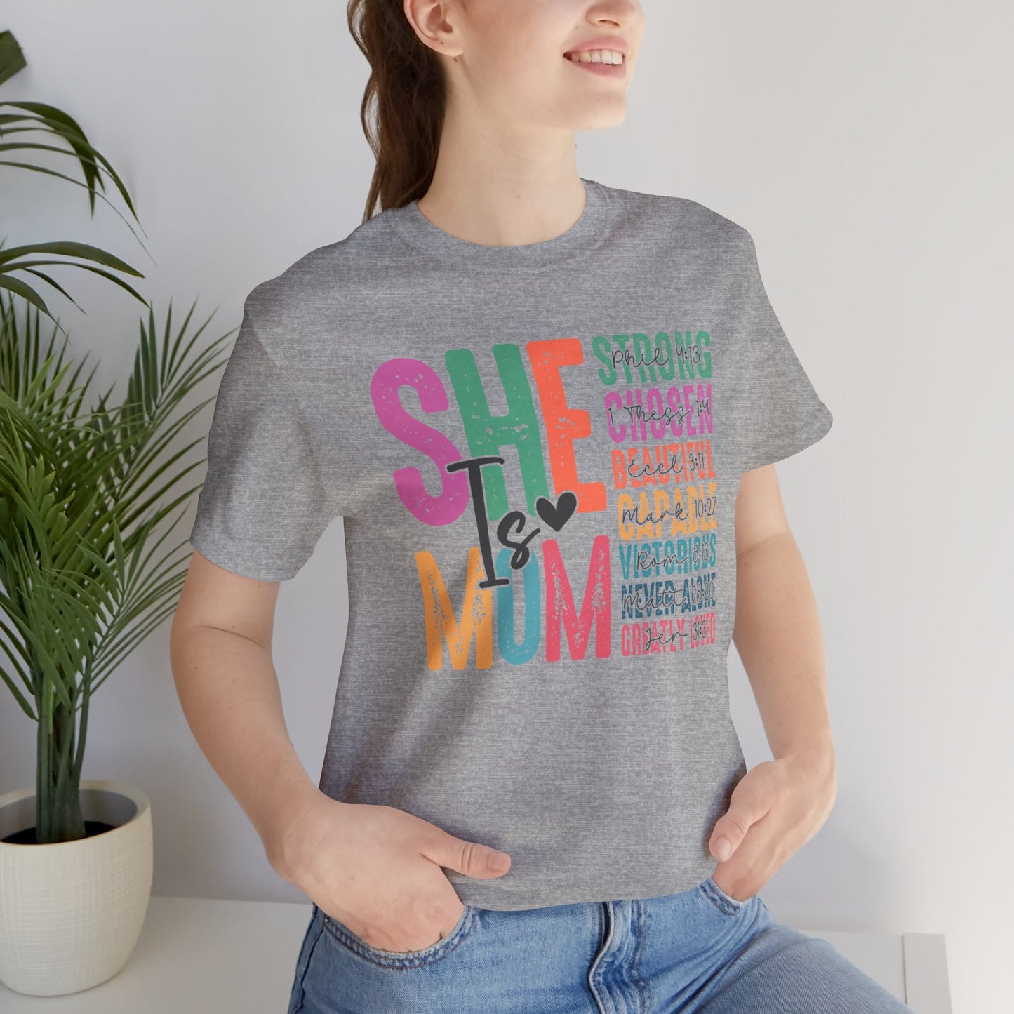 Mom Tee, She Is Mom, Mothers Day, Mom Shirt, Love Mom, Jersey Short Sleeve Tee - SmorgeousByGina