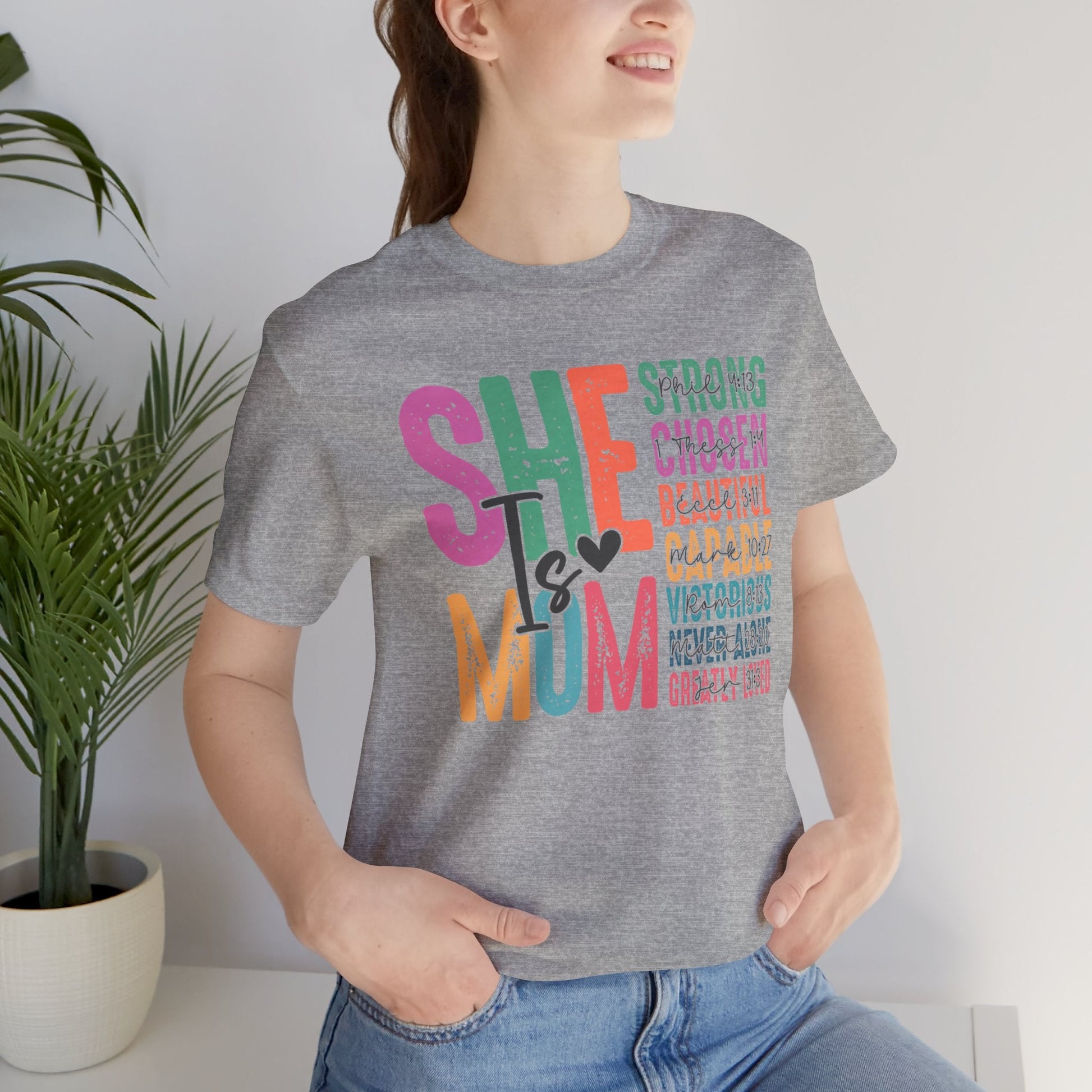 Mom Tee, She Is Mom, Mothers Day, Mom Shirt, Love Mom, Jersey Short Sleeve Tee - SmorgeousByGina