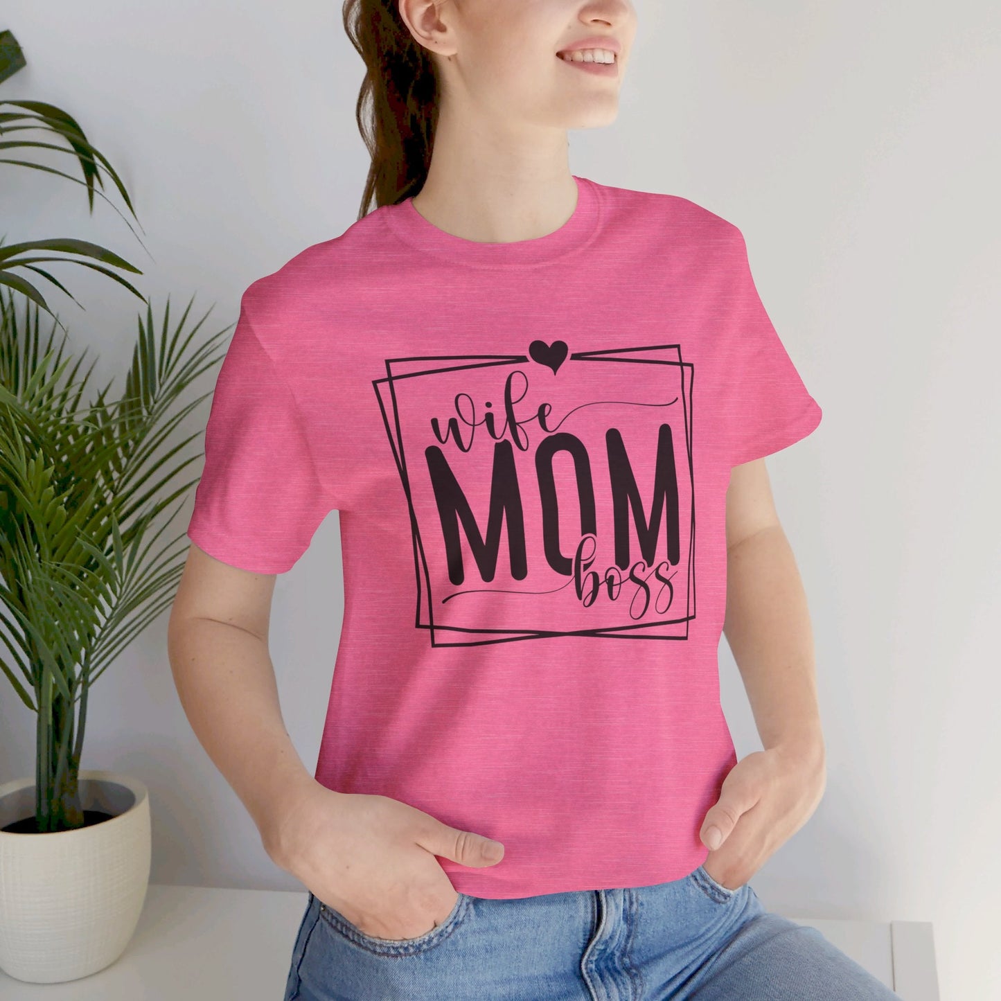 Mom Tee, Wife Mom Boss Shirt, Mom Gift, Jersey Short Sleeve Tee - SmorgeousByGina