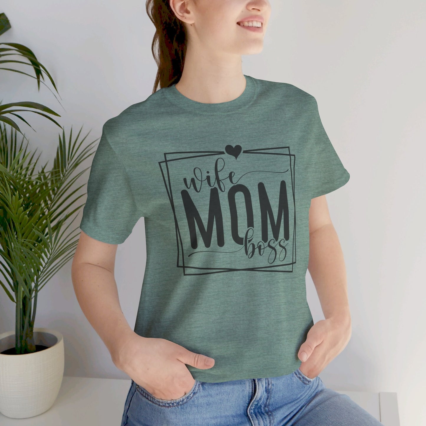 Mom Tee, Wife Mom Boss Shirt, Mom Gift, Jersey Short Sleeve Tee - SmorgeousByGina